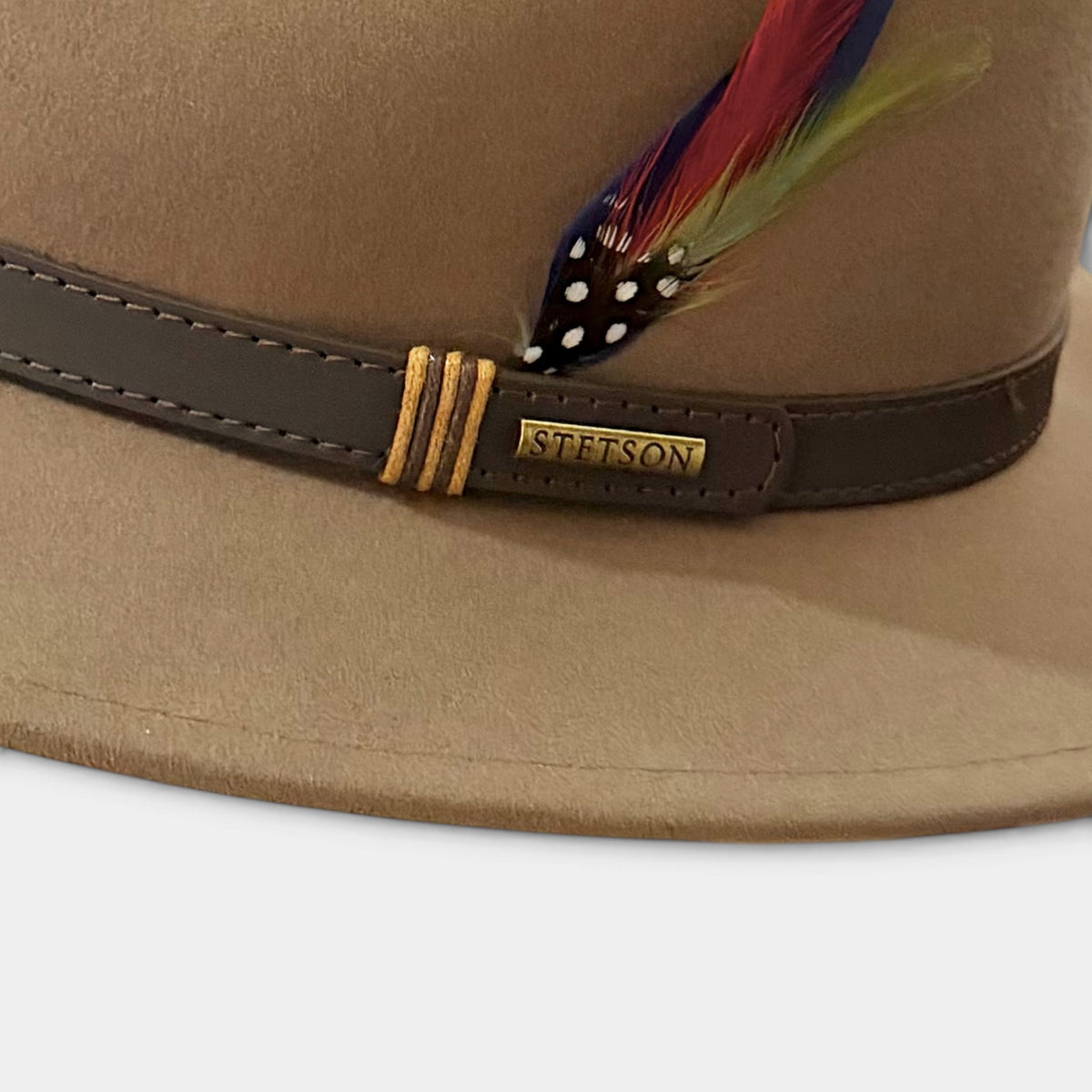 Cappello Traveller In Feltro di Lana "Softfelt" Country Nastro In Pelle Stetson Impermeabile e Pieghevole- Marrone Chiaro