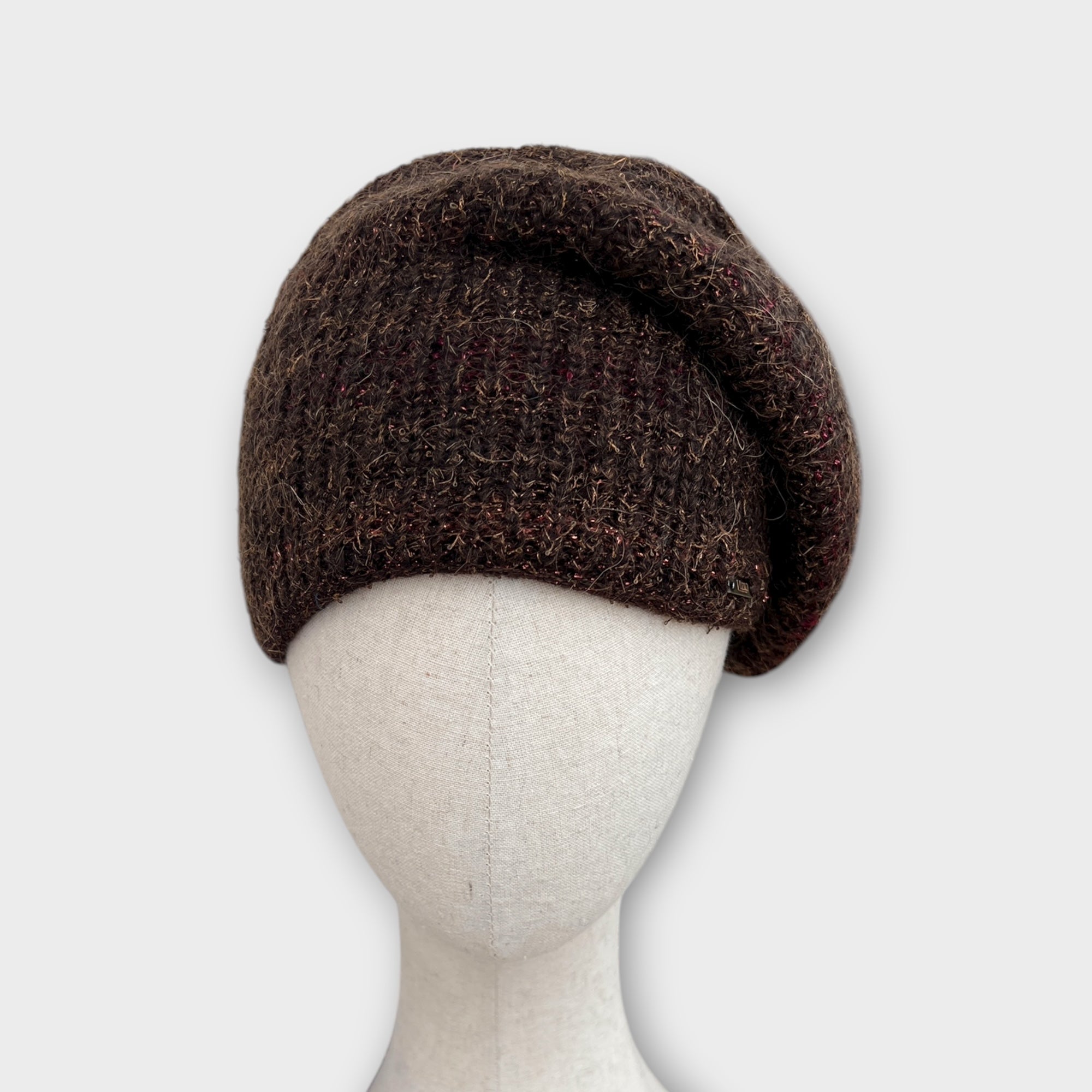 Basco Donna In Maglia Di Mohair Con Lurex A Motivo Rigato