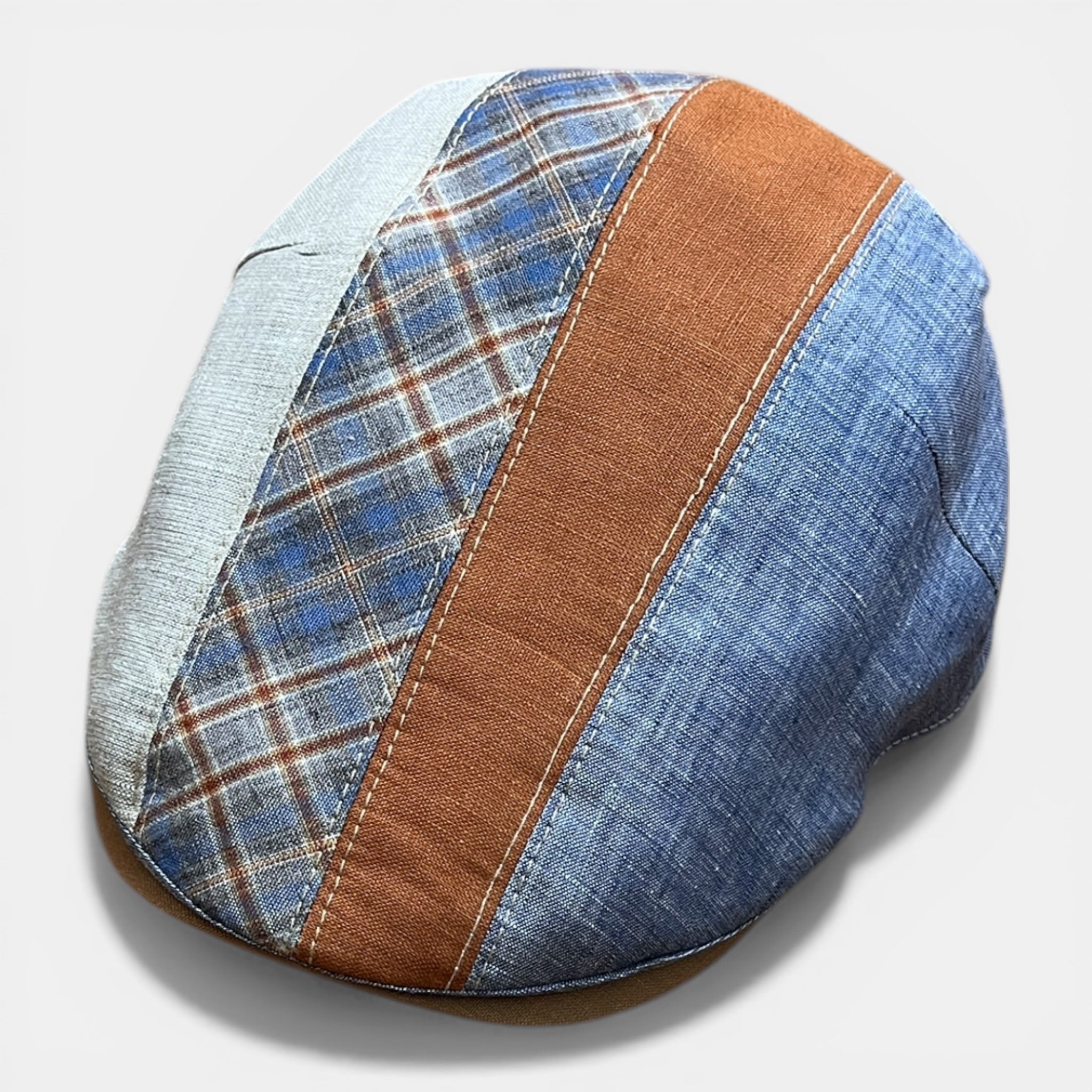 Coppola Estiva In Puro Lino Patchwork - Cappelleria Bacca