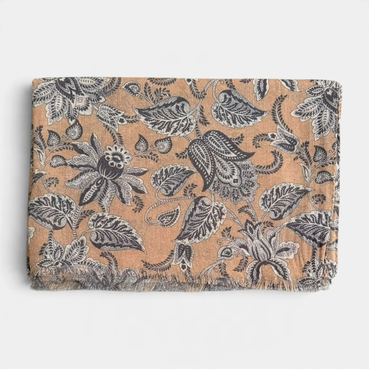 Sciarpa In Tessuto Sottile Di Pura Lana  70x180 cm Motivo Paisley
