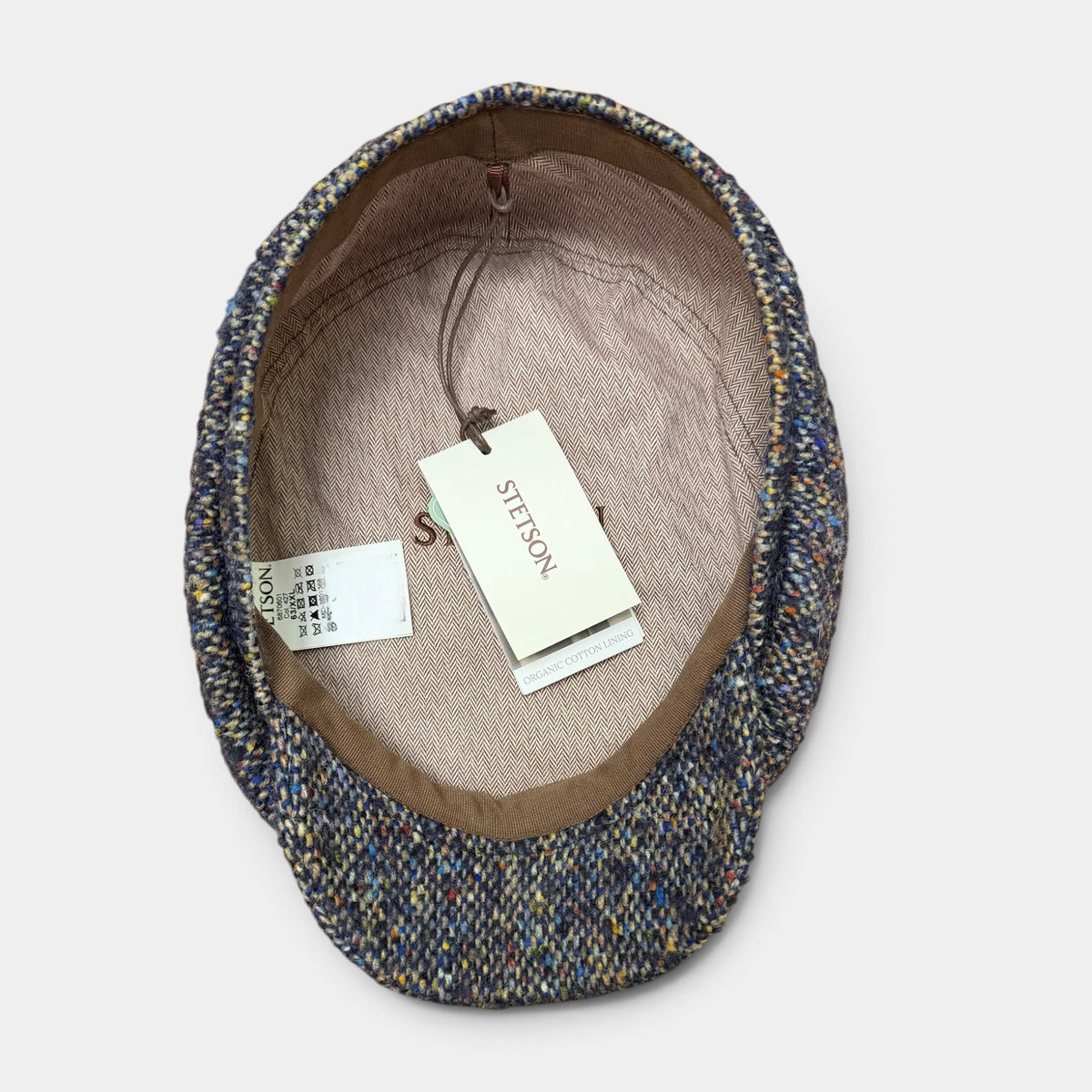 Coppola Irlandese 8 Spicchi Hatteras Stetson in Lana Vergine Donegal Blu