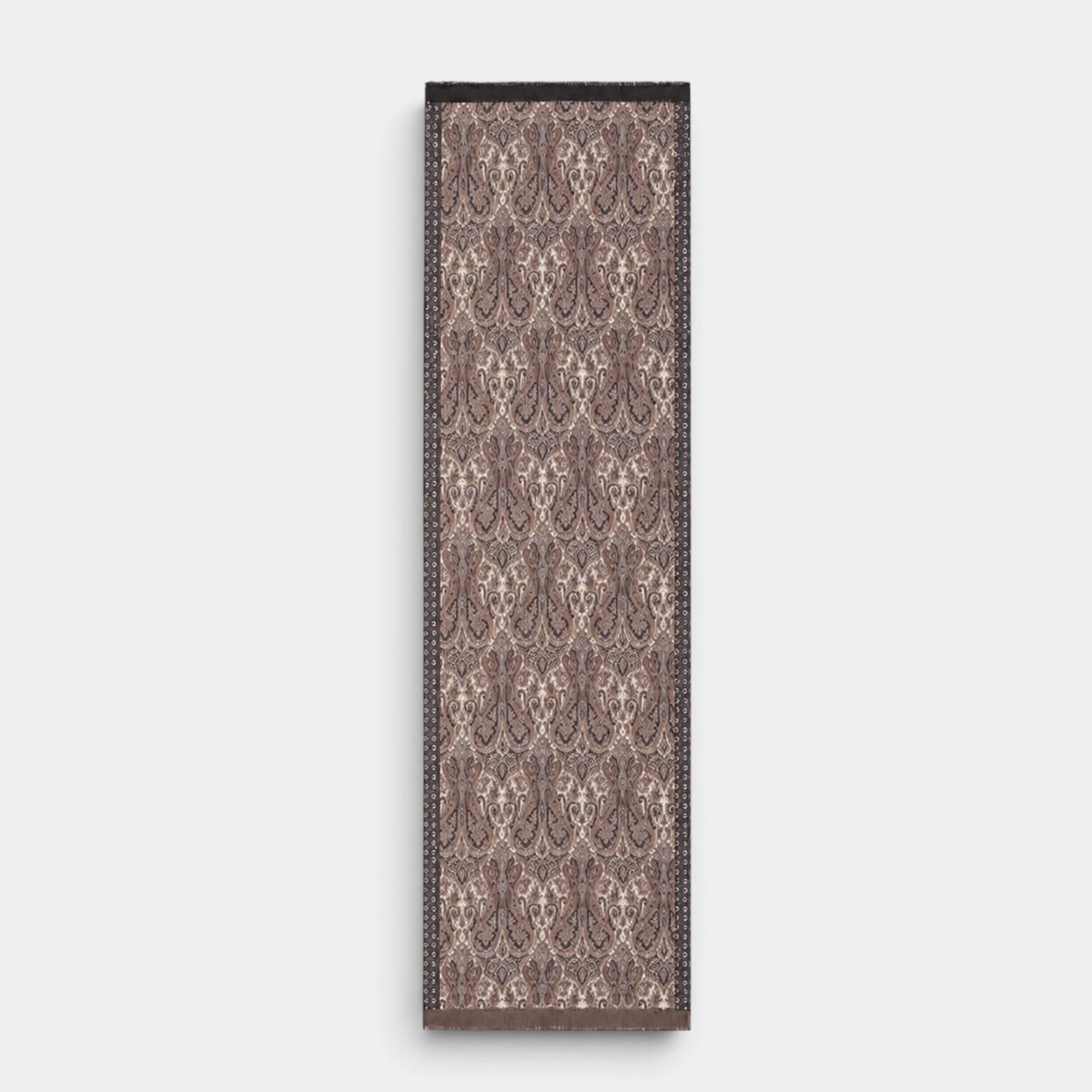 Sciarpa Uomo Invernale In Tessuto Sottile Di Pura Lana Disegno Cashmere 55x190 cm