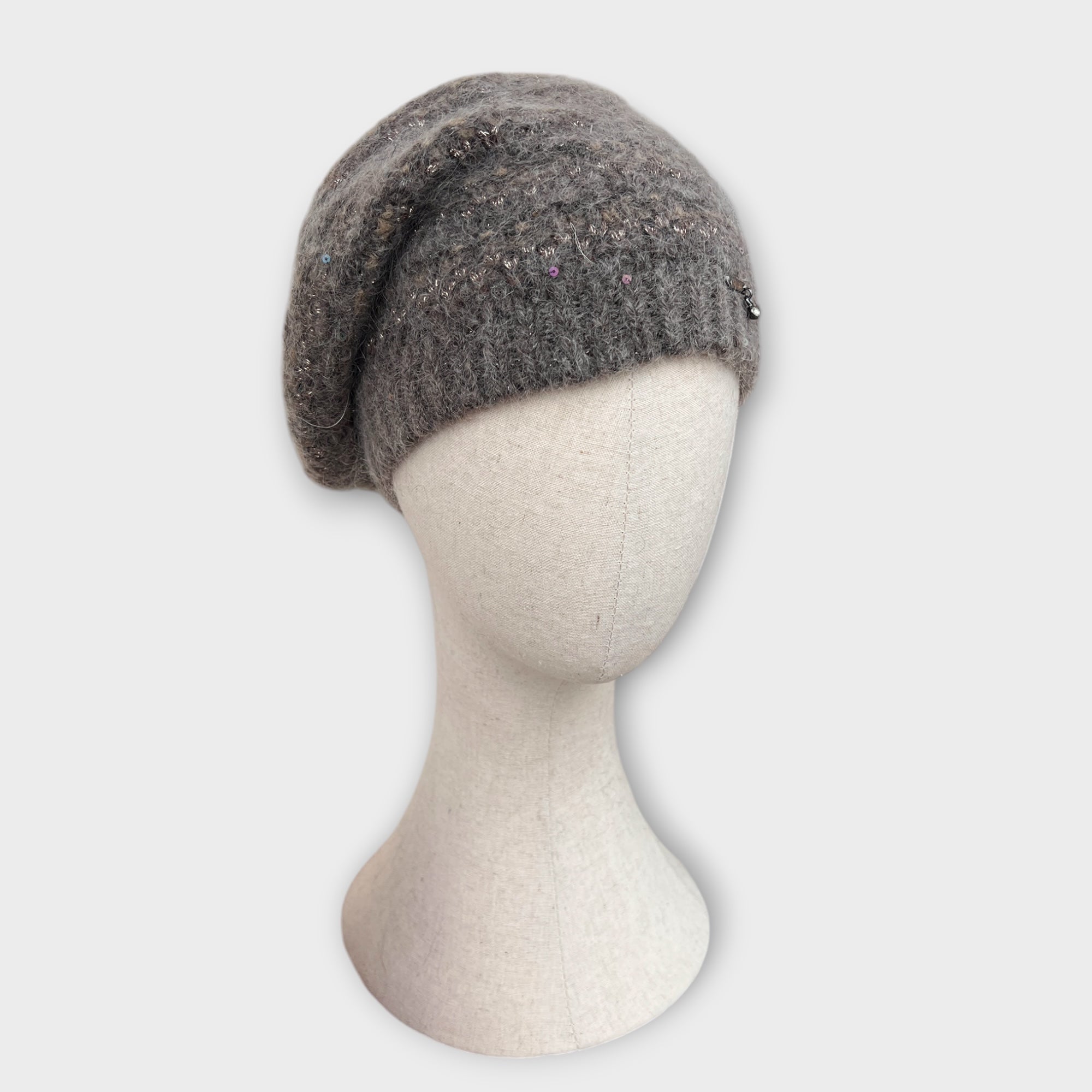 Basco In Maglia Di Mohair Con Lurex E Pailettes