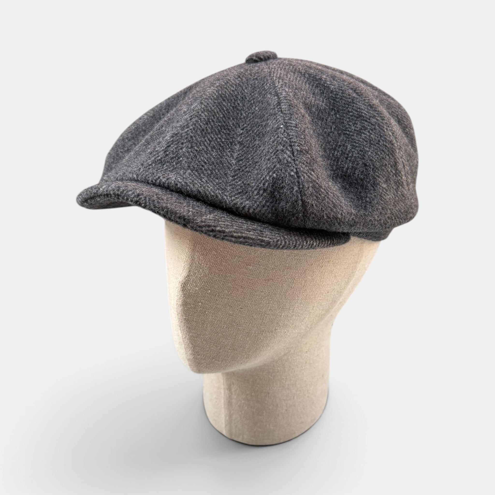 Coppola Irlandese In Tessuto 100% Cashmere Spinato Grigio -Alfonso D'Este