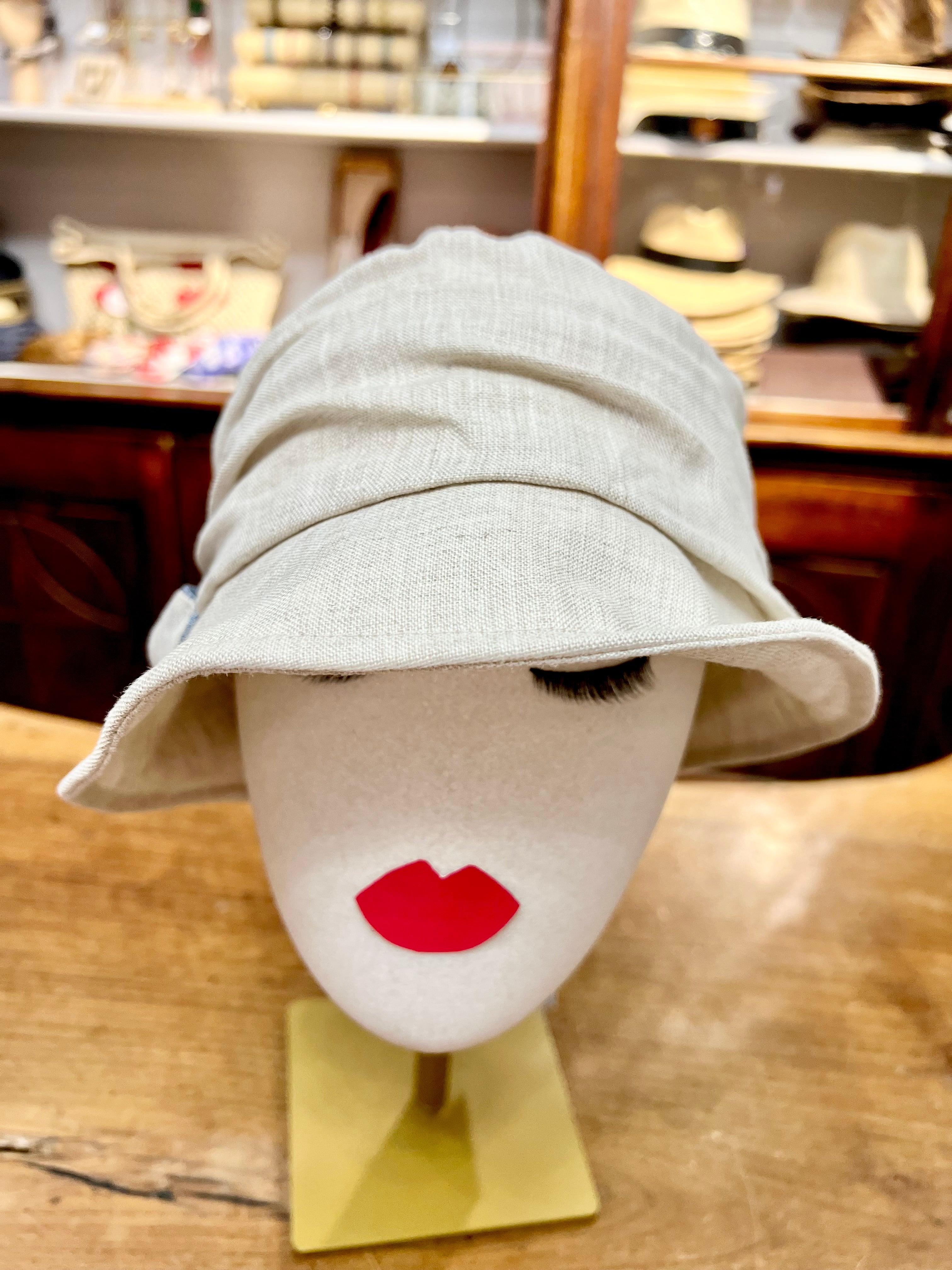 Cappello Cloche Da Donna In Lino Color Ecru