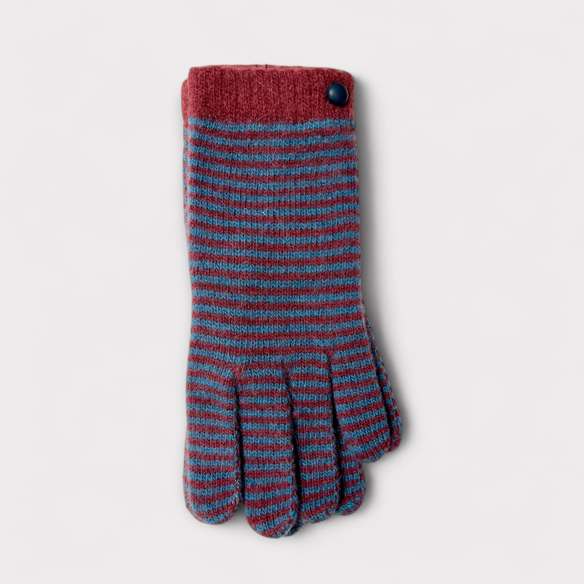 Guanti Da Donna In Lana E Angora Righe Touch Screen