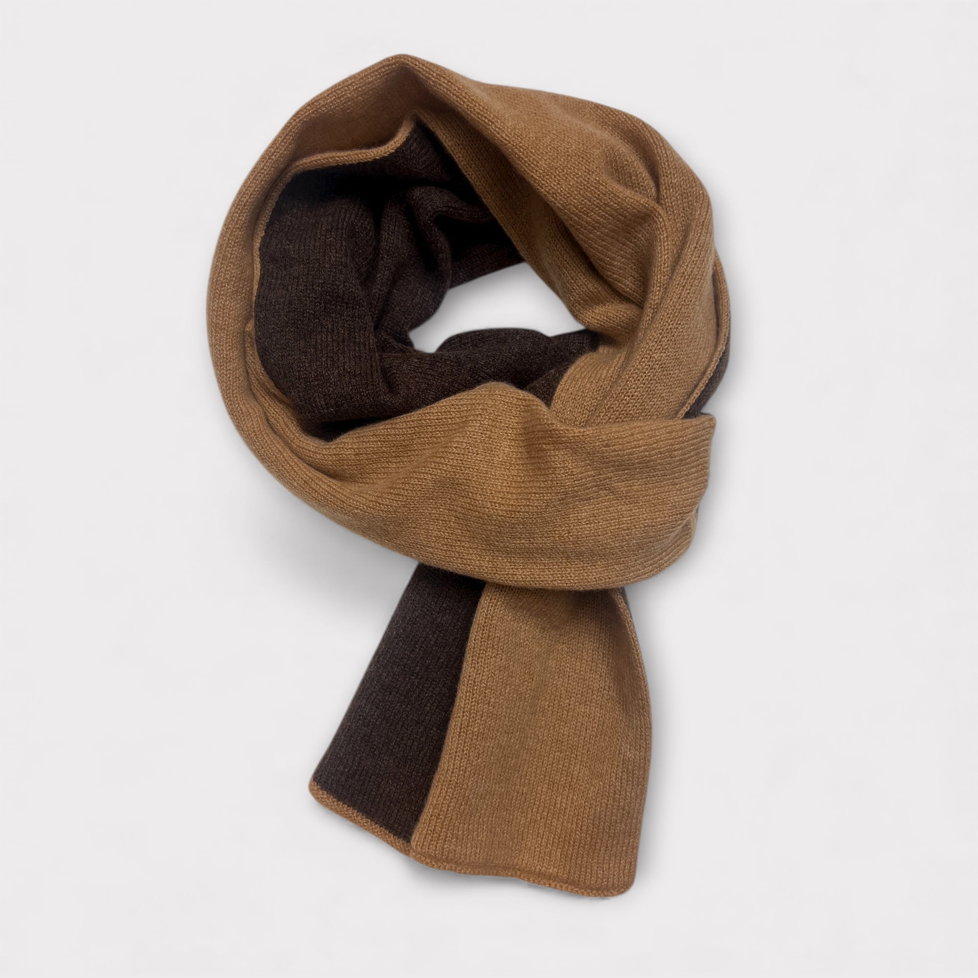 Sciarpa Piccola 85x 30 Con Asola In Puro Cashmere Bicolor