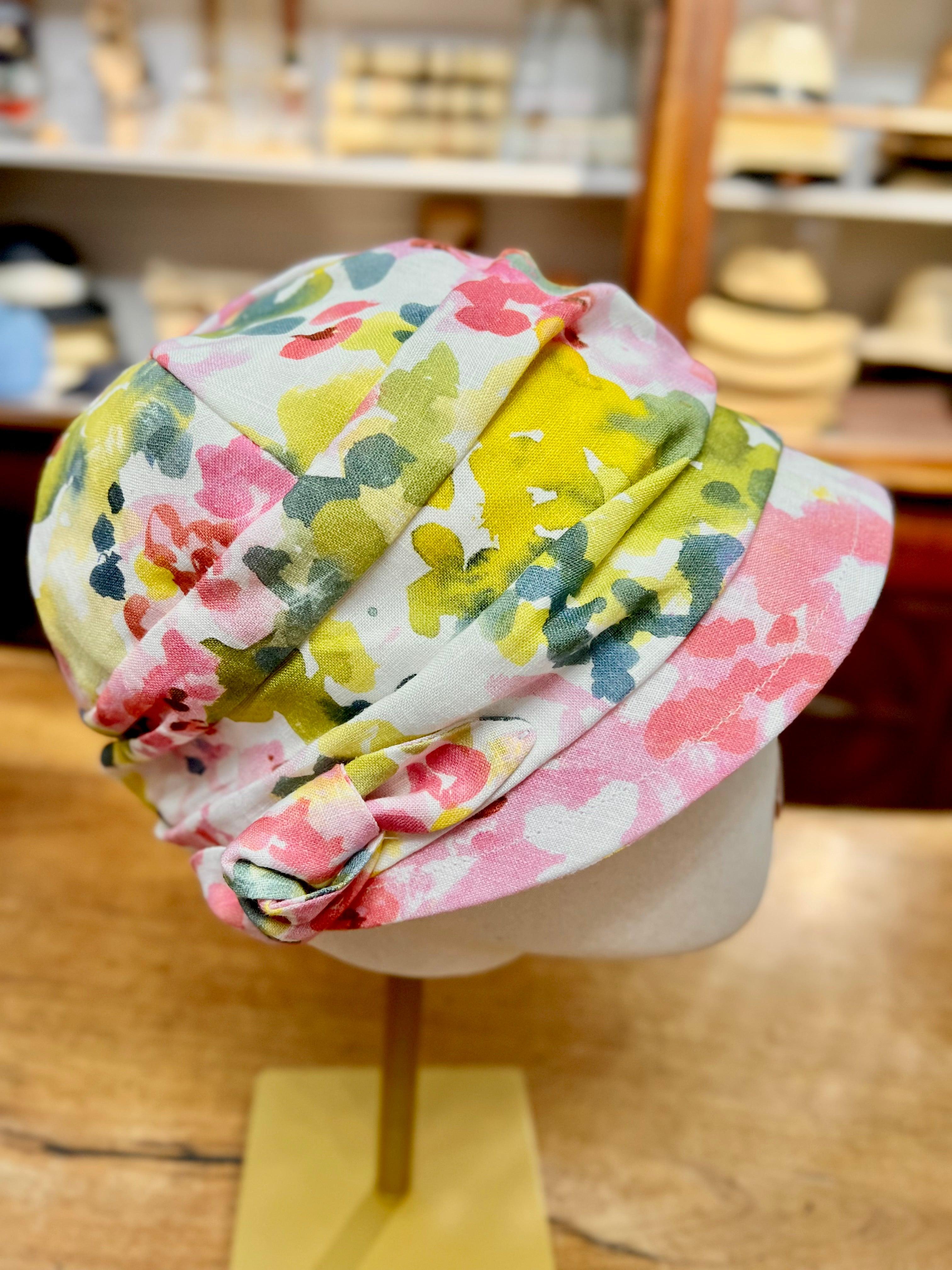 Cappello Estivo con Visiera Da Donna In Lino multicolor