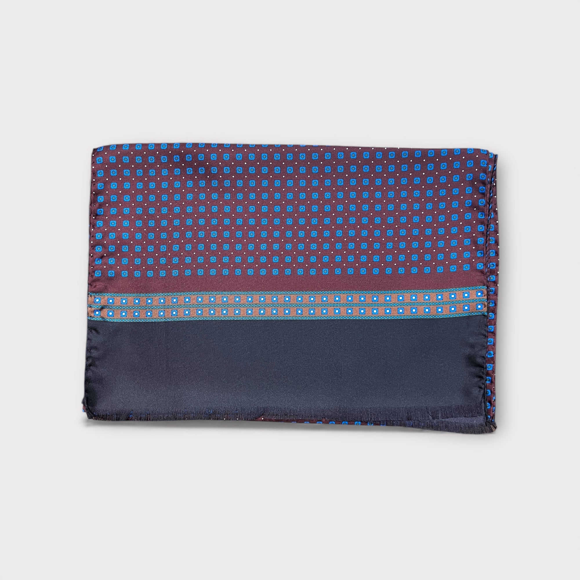 Sciarpa Uomo In Twill Di Pura Seta 33x180 Fantasia Cravatta