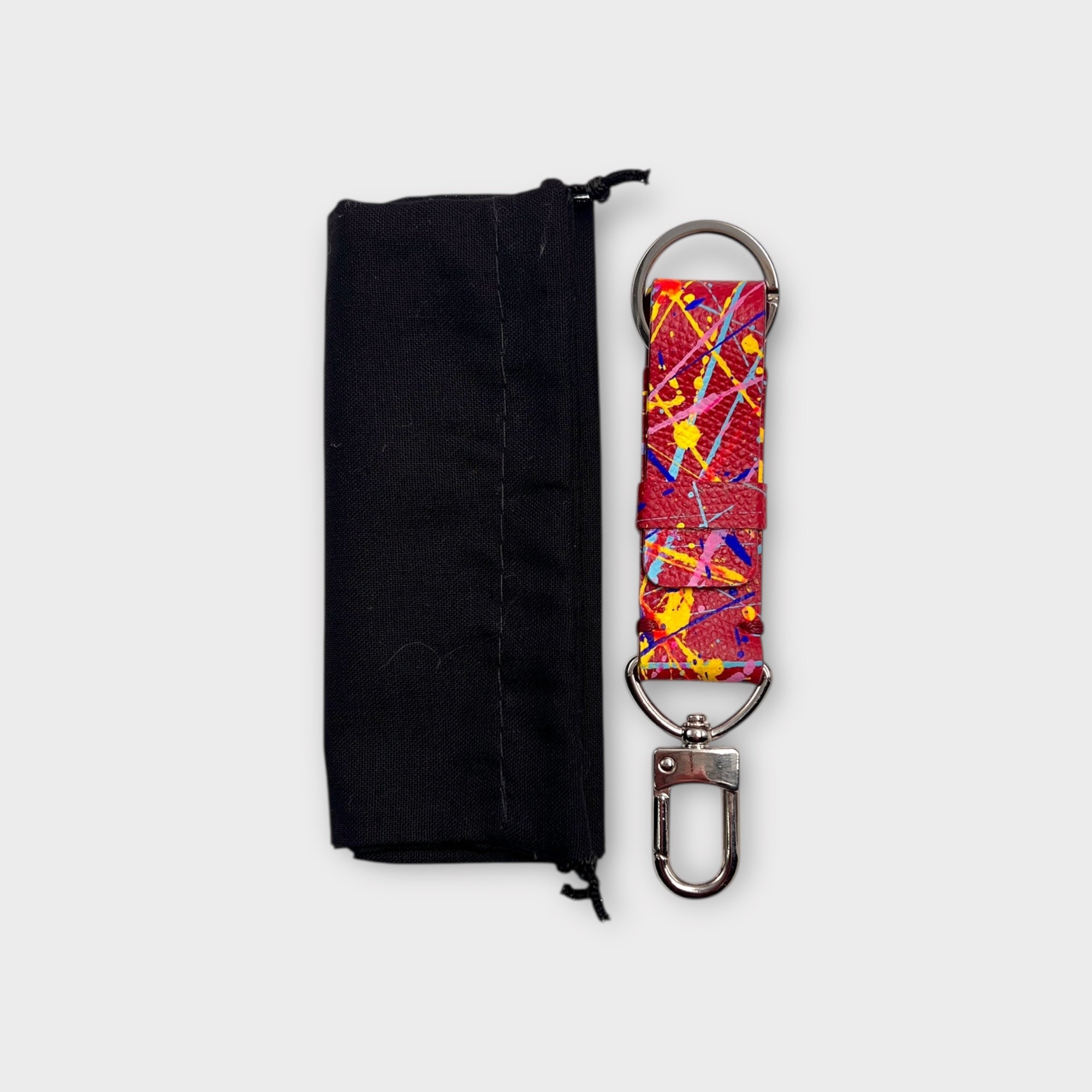 Portachiavi In Pelle Dipinta A Mano