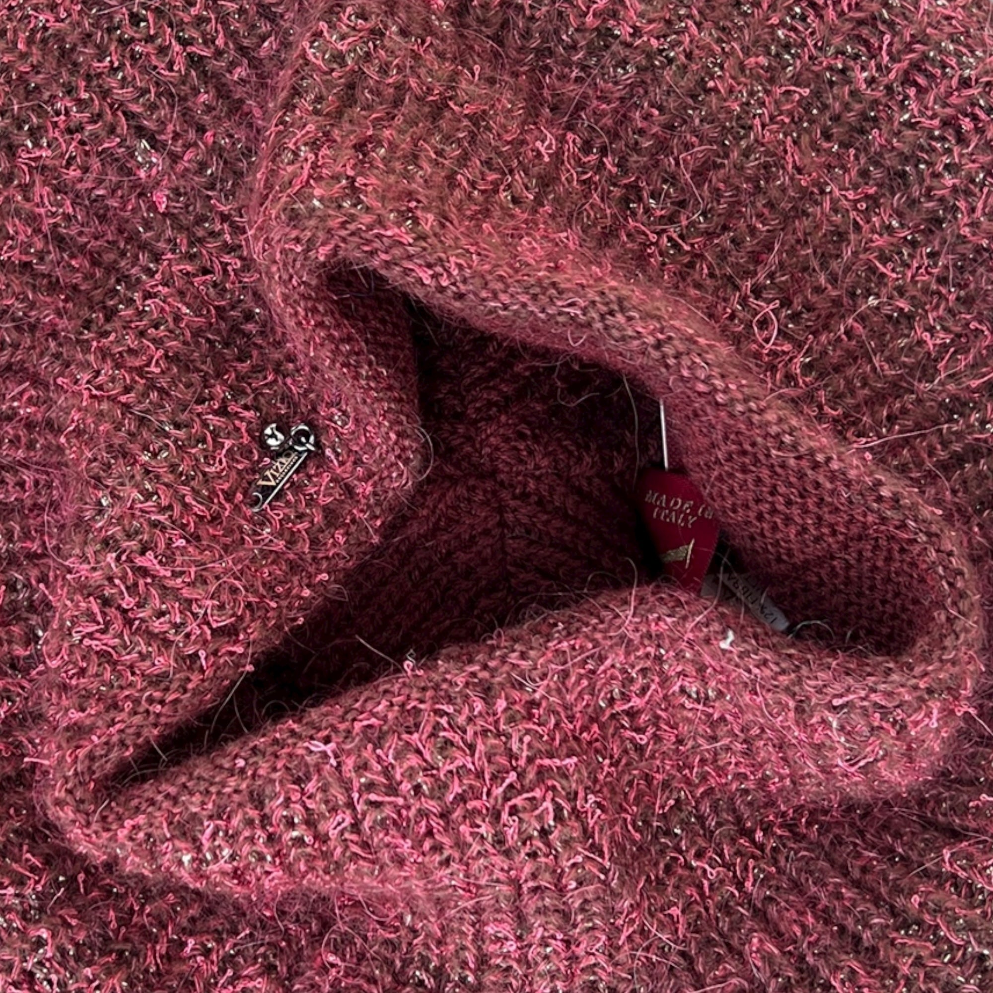 Basco Donna In Maglia Di Mohair Con Lurex A Motivo Rigato