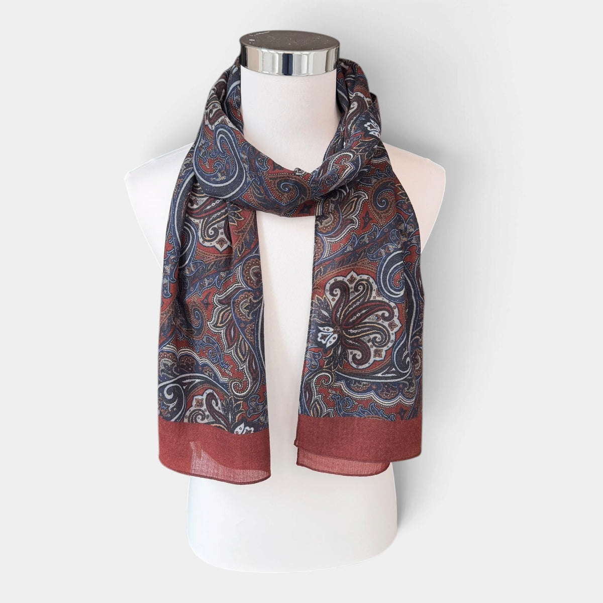 Sciarpa Uomo Invernale In Tessuto Morbido e Sottile Di Pura Lana Fantasia Cashmere 45x180 cm