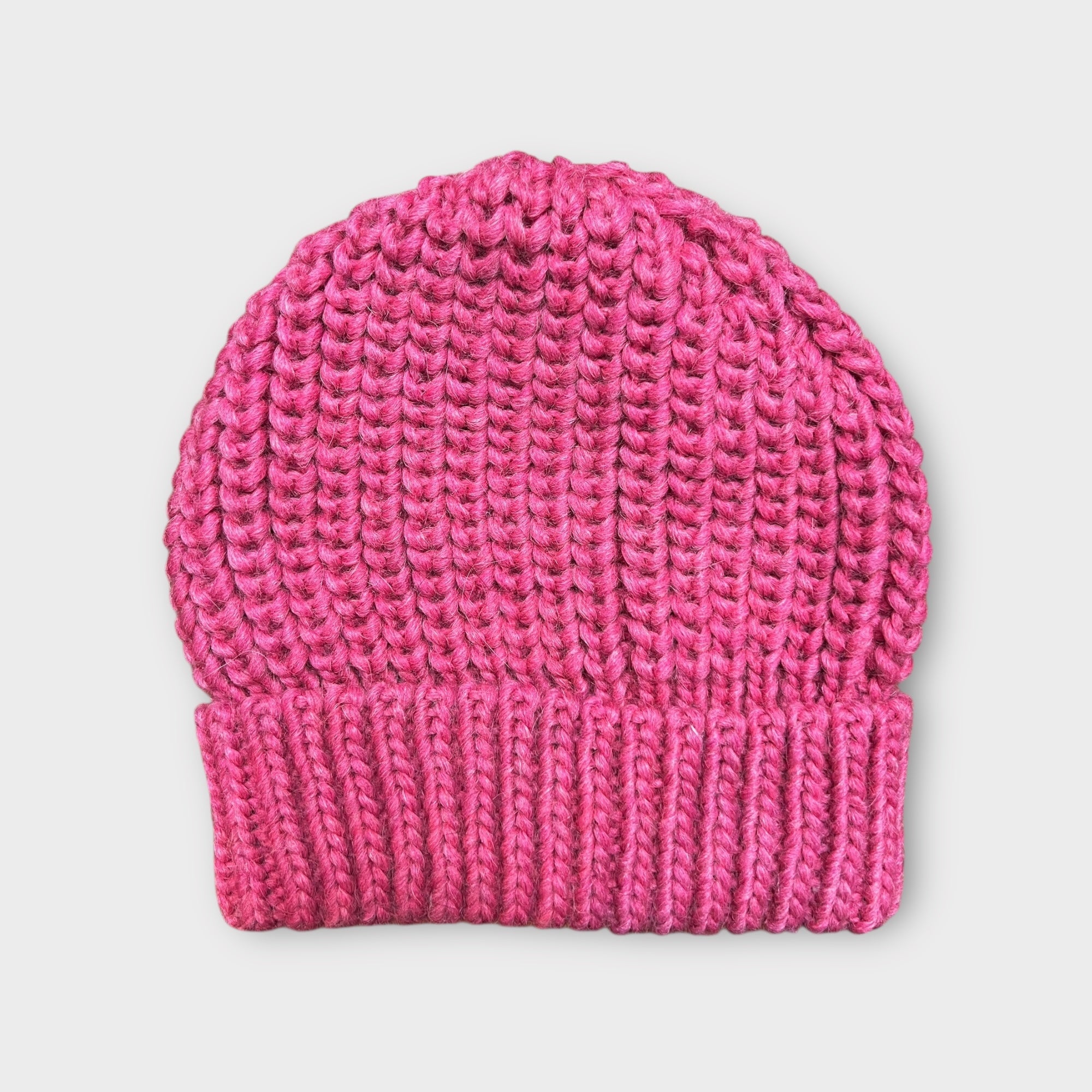 Berretto In Maglia Di Lana Con Risvolto