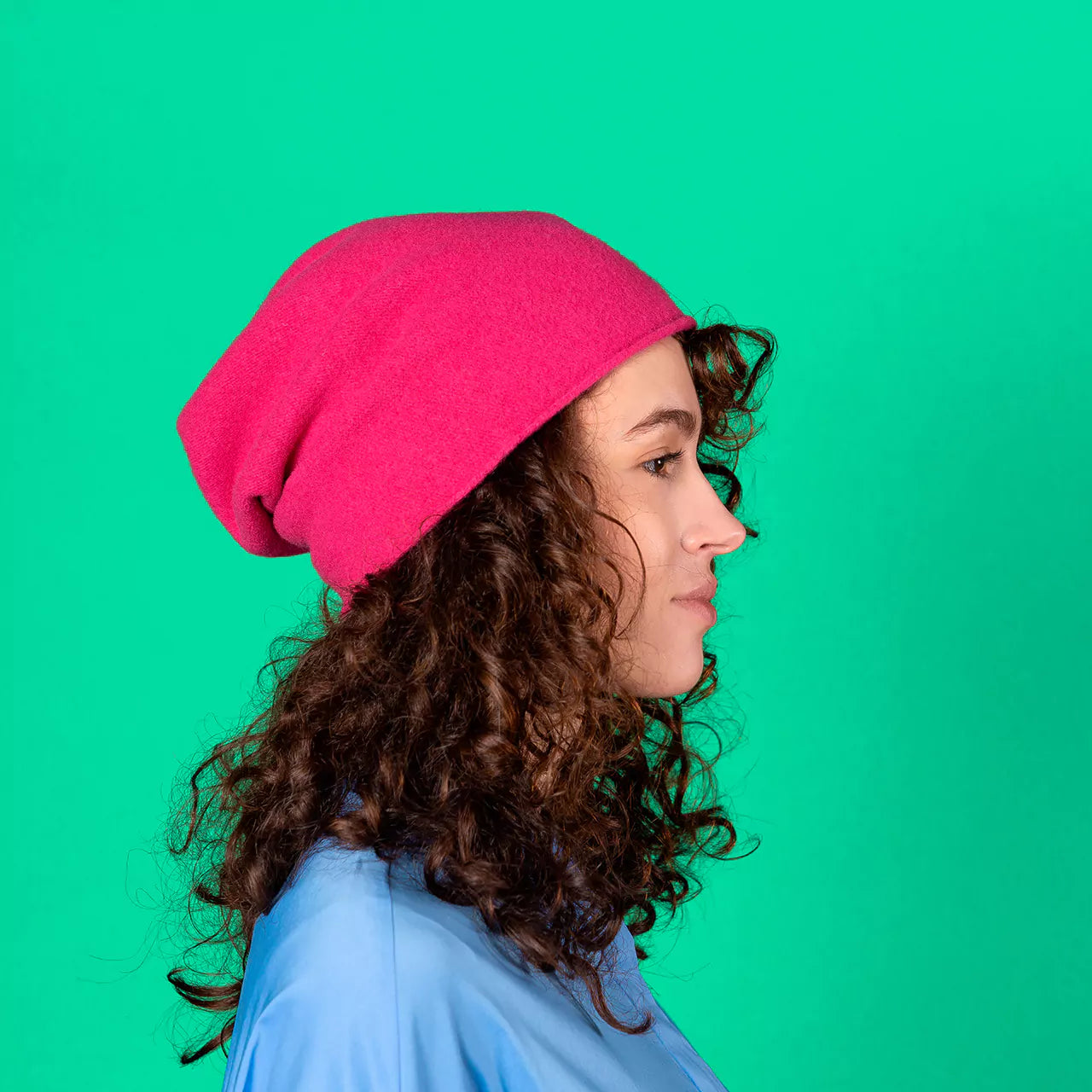 Berretto Beanie In Panno Di Lana "Nero" Kopka