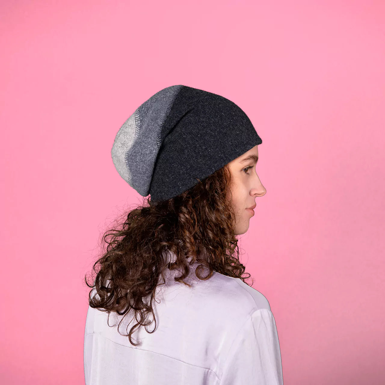 Berretto Beanie In Panno Di Lana Tricolor Kopka