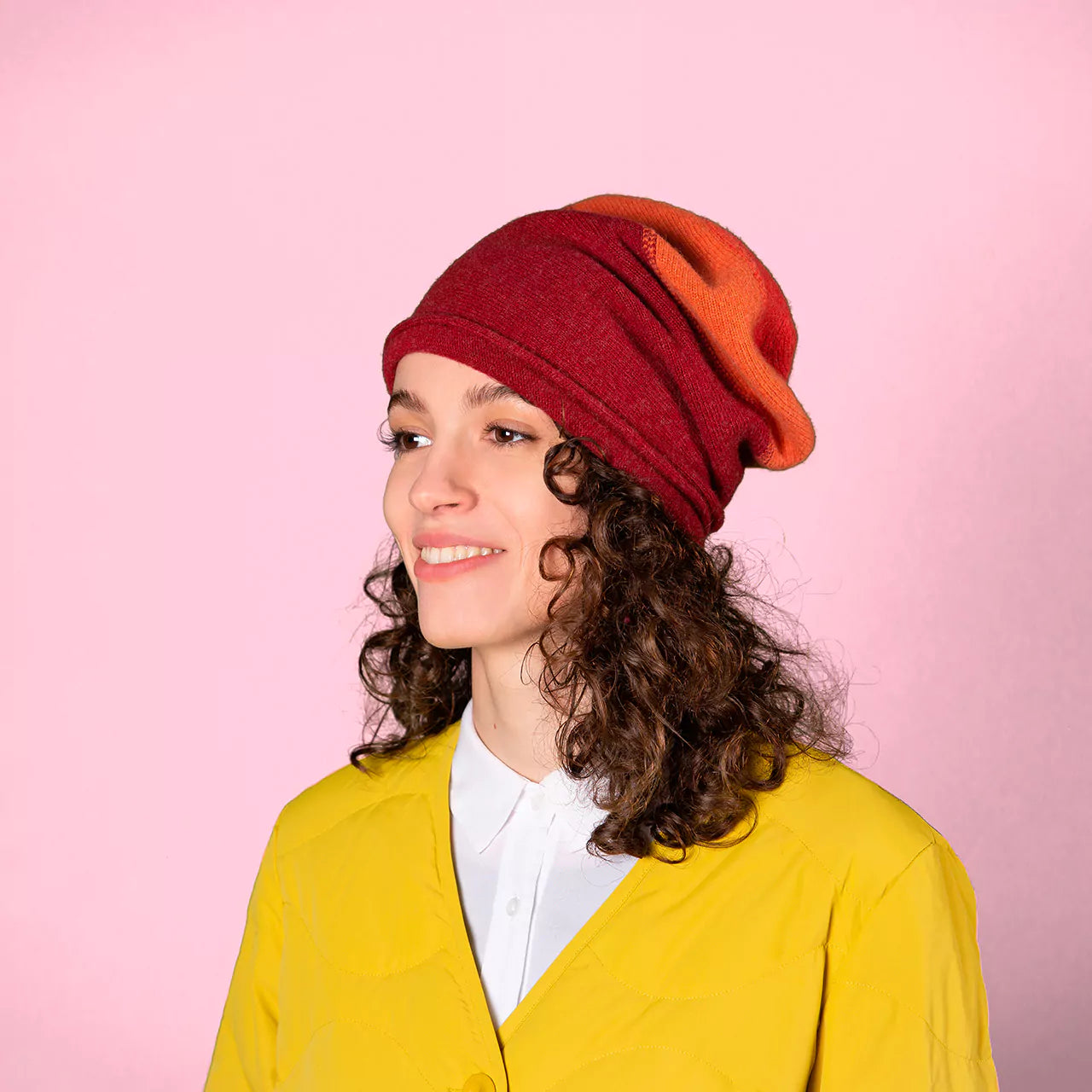 Berretto Beanie In Panno Di Lana Tricolor Kopka