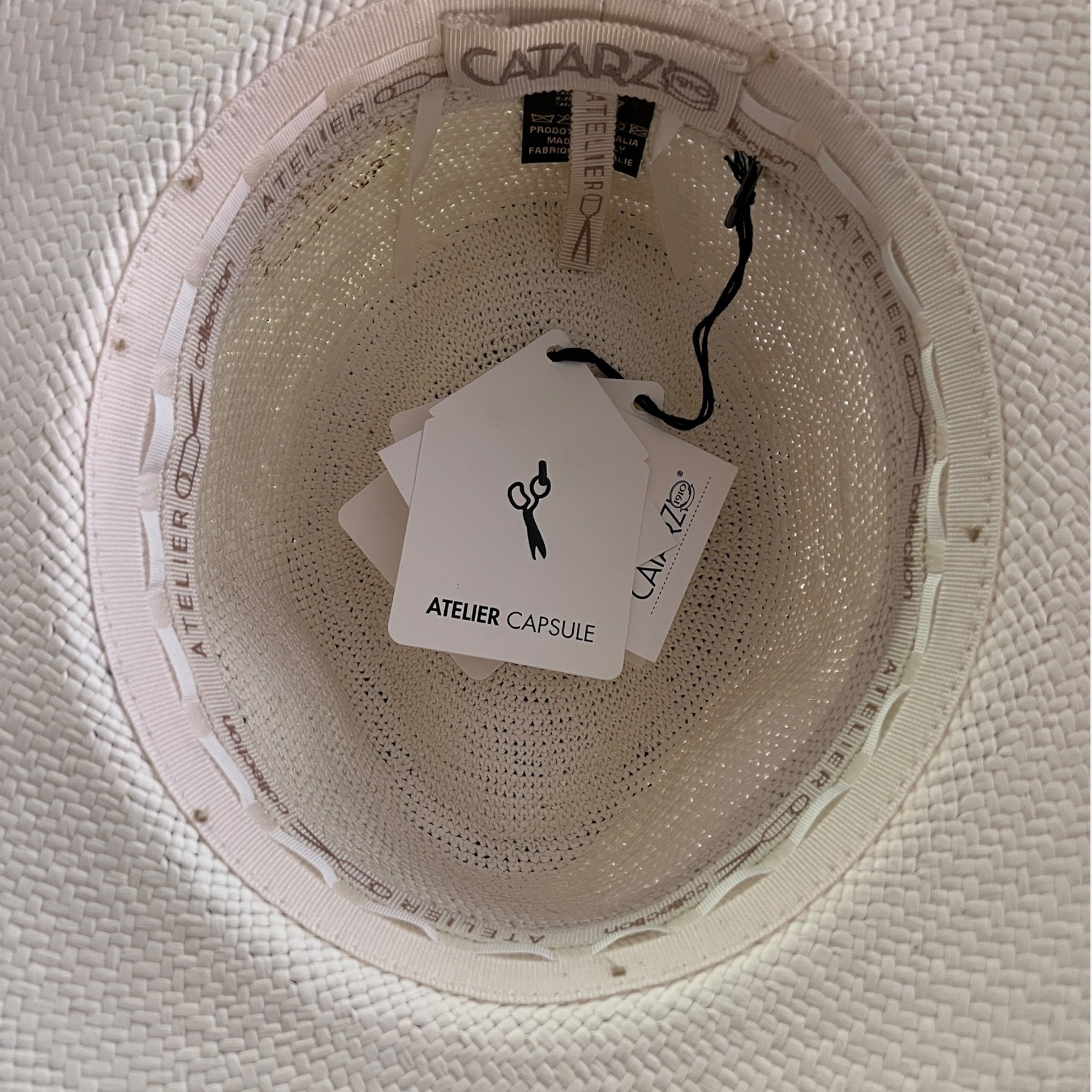 Cappello Donna Panama Originale in Paglia Toquilla Ala Larga Con Nastro In Suede - Cappelleria Bacca