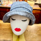 Cappello Cloche Da Donna In Lino Color Jeans