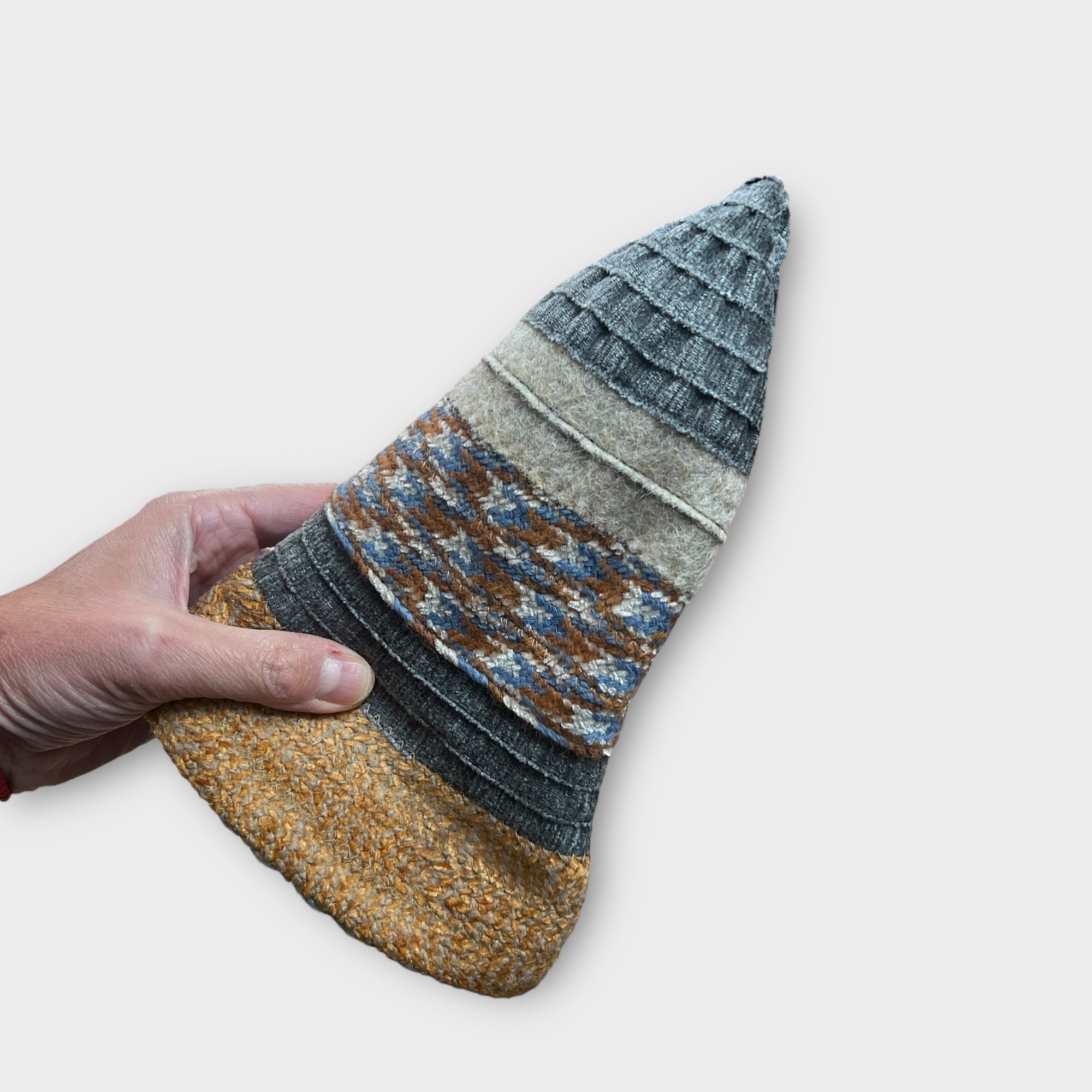 Cappello Donna In Tessuto Patchwork Di Lana E Velluto