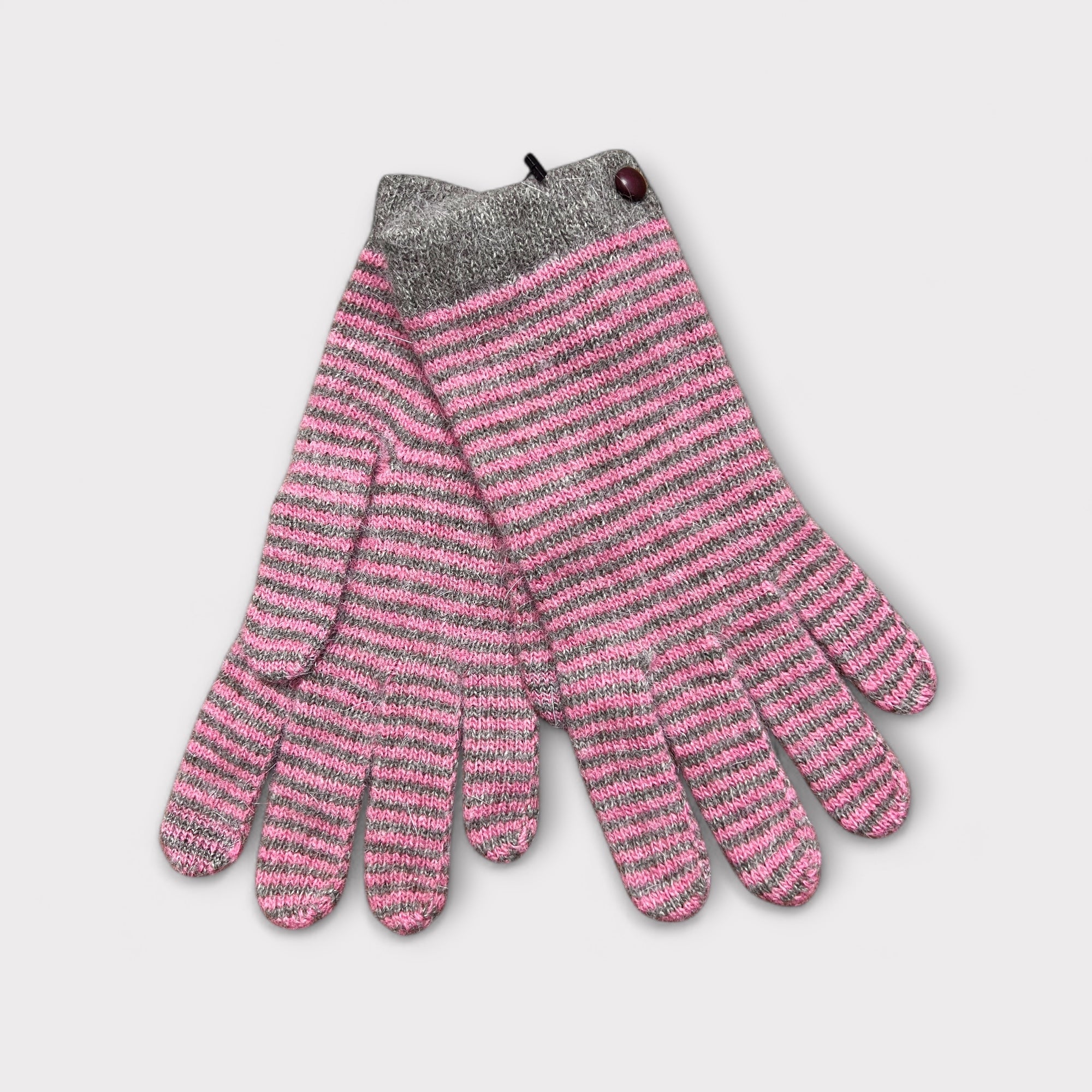 Guanti Da Donna In Lana E Angora Righe Touch Screen