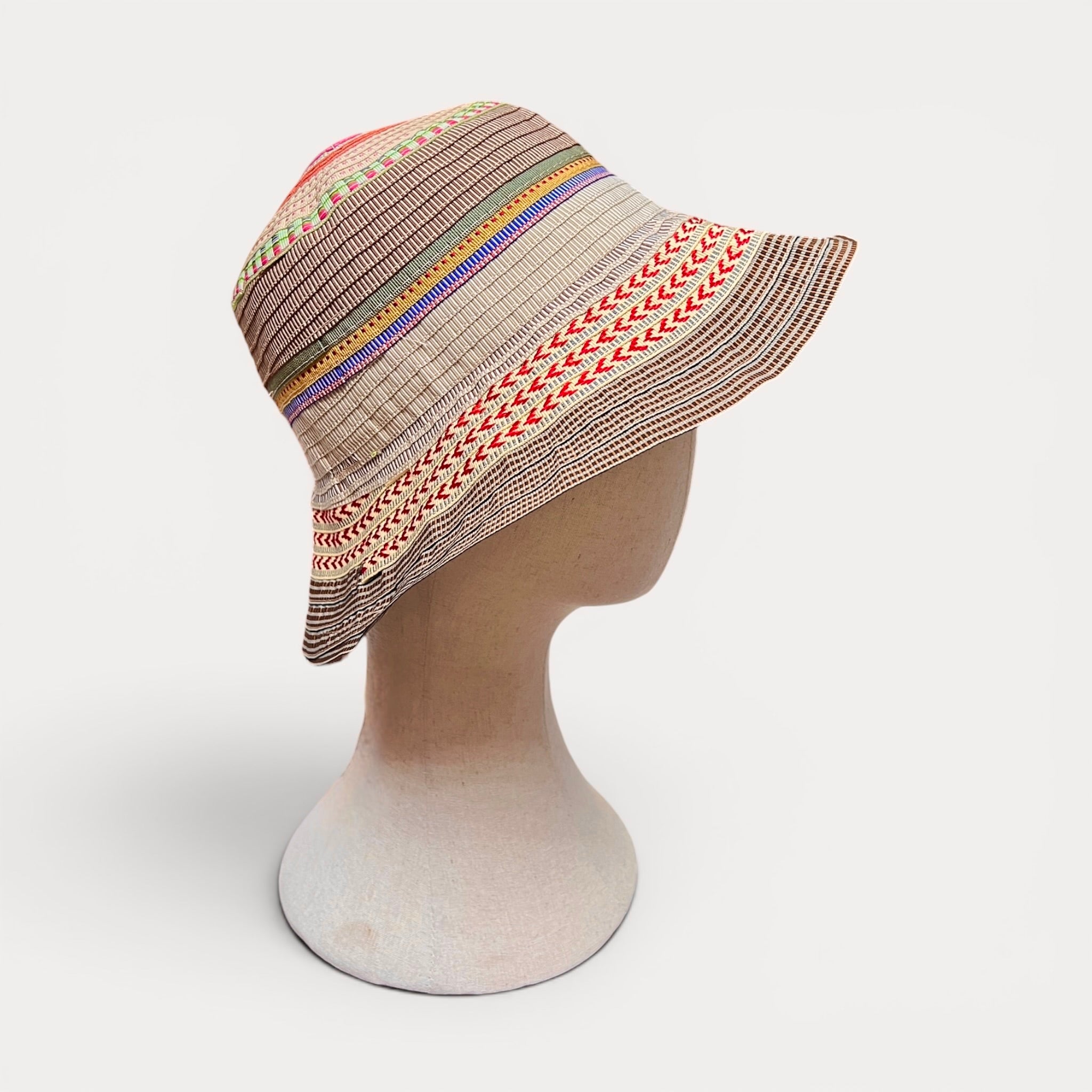 Cappello Donna Estivo In Cotone Multirighe Grevi - Cappelleria Bacca