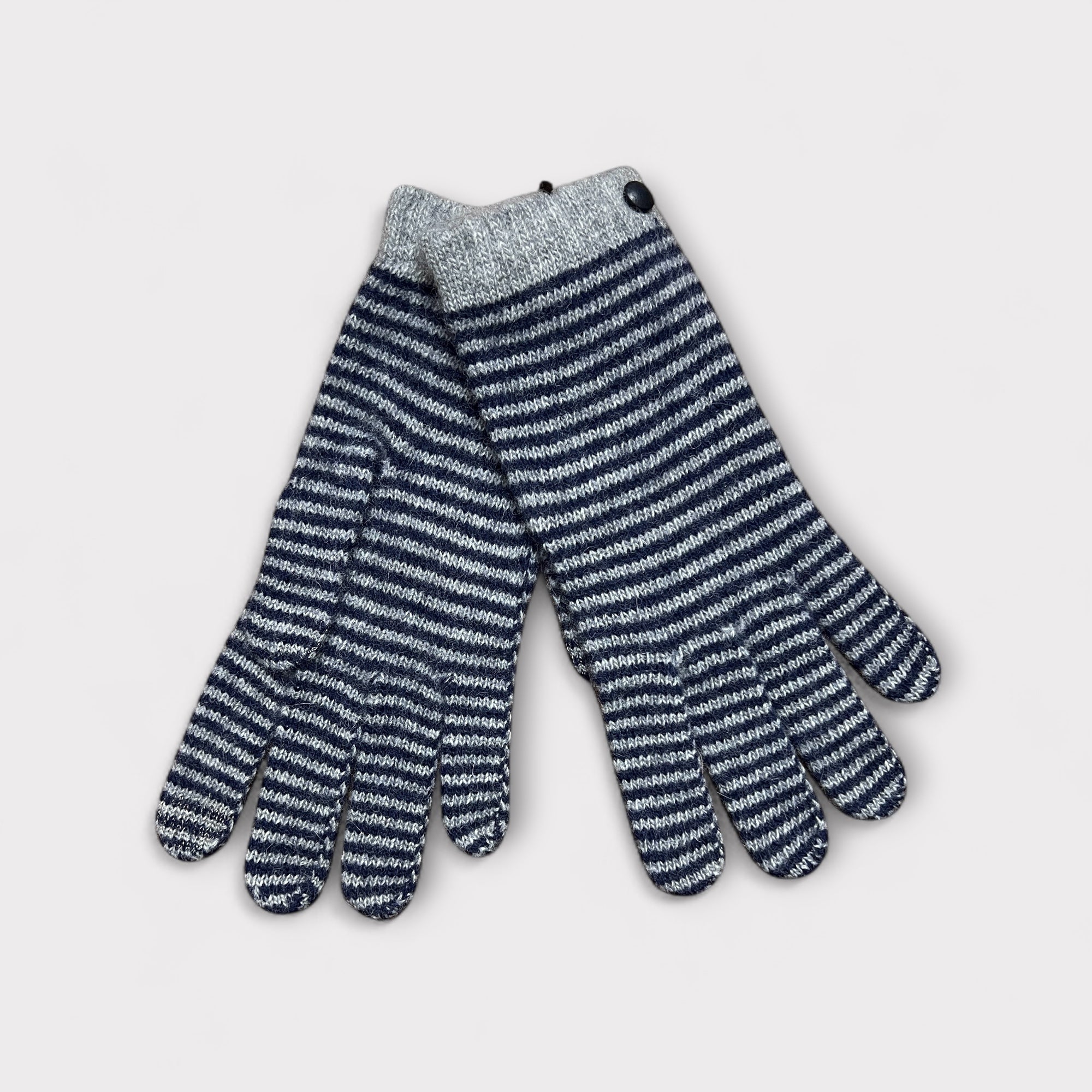 Guanti Da Donna In Lana E Angora Righe Touch Screen