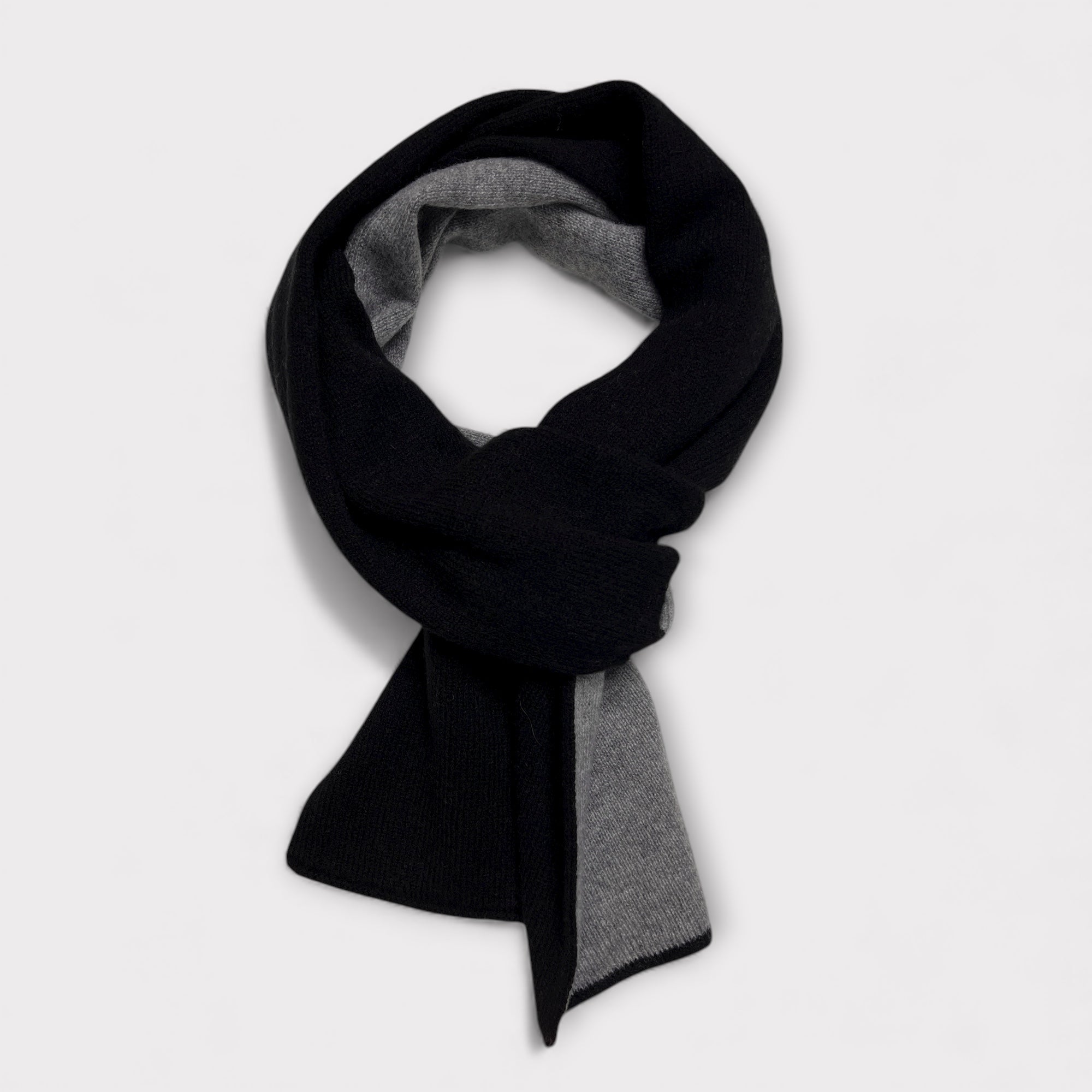 Sciarpa Piccola 85x 30 Con Asola In Puro Cashmere Bicolor