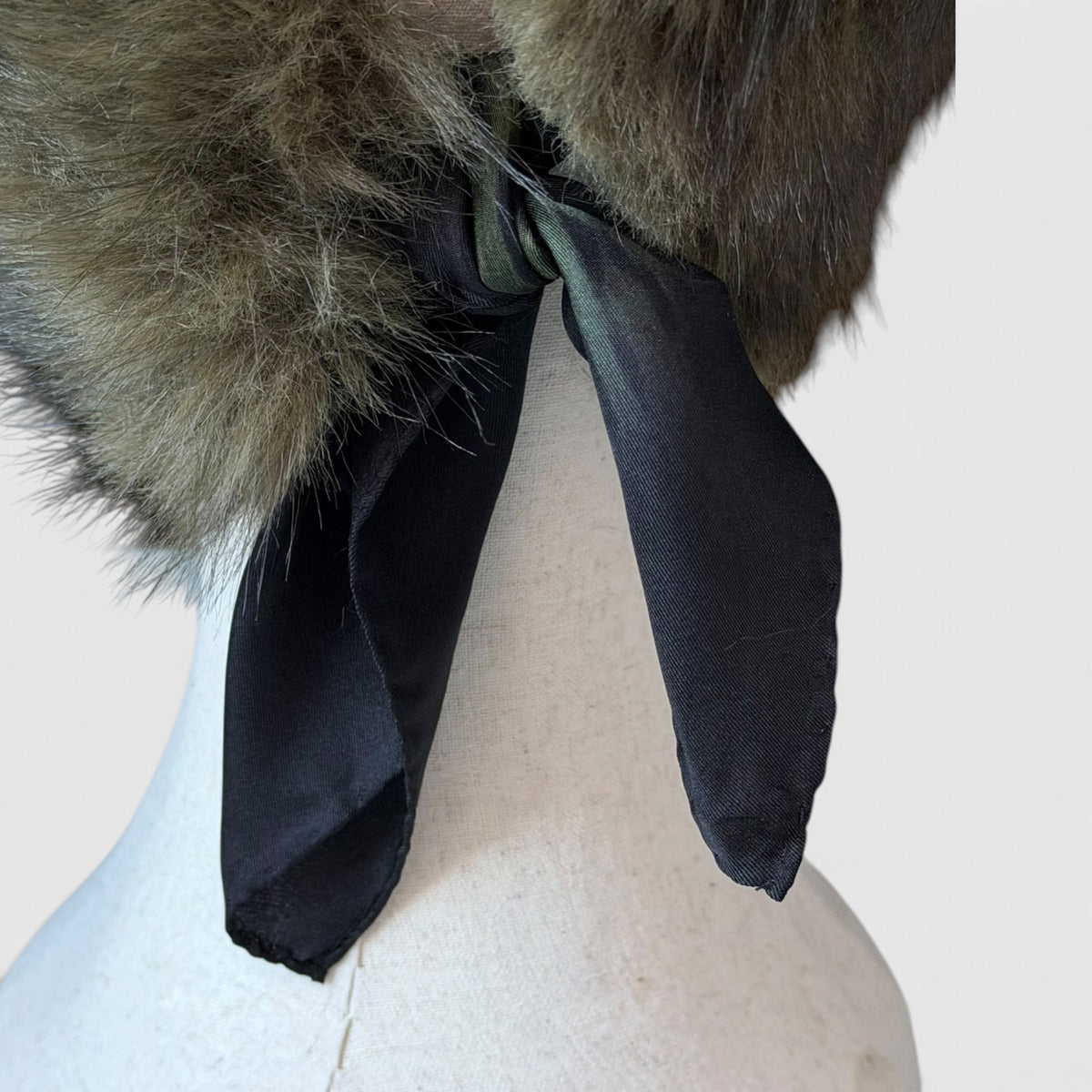 Fascia/Collo In Eco Pelliccia E Foulard In Pura Seta 2 in 1