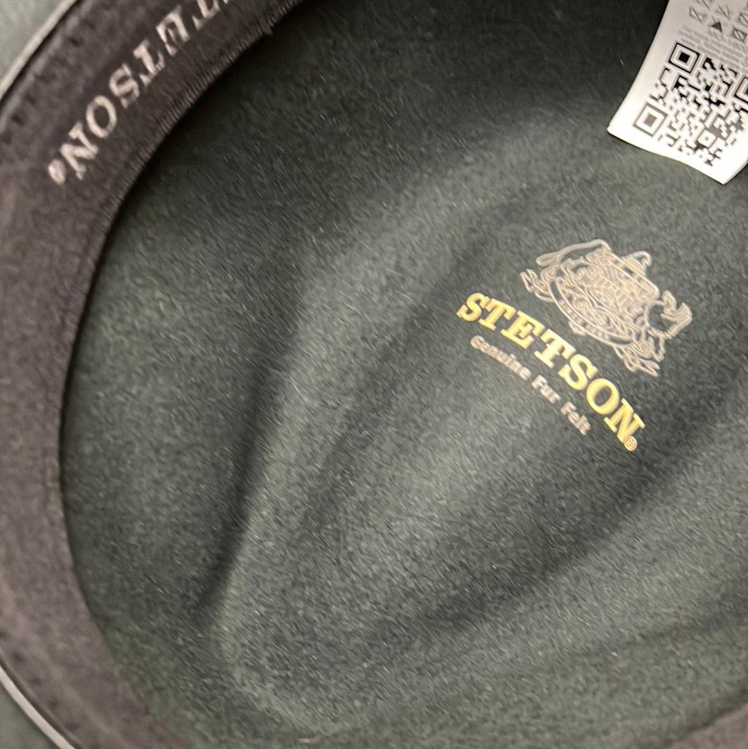 Cappello Stetson Verde Scuro in Feltro di Lepre  e Cinta in Pelle - Cappelleria Bacca