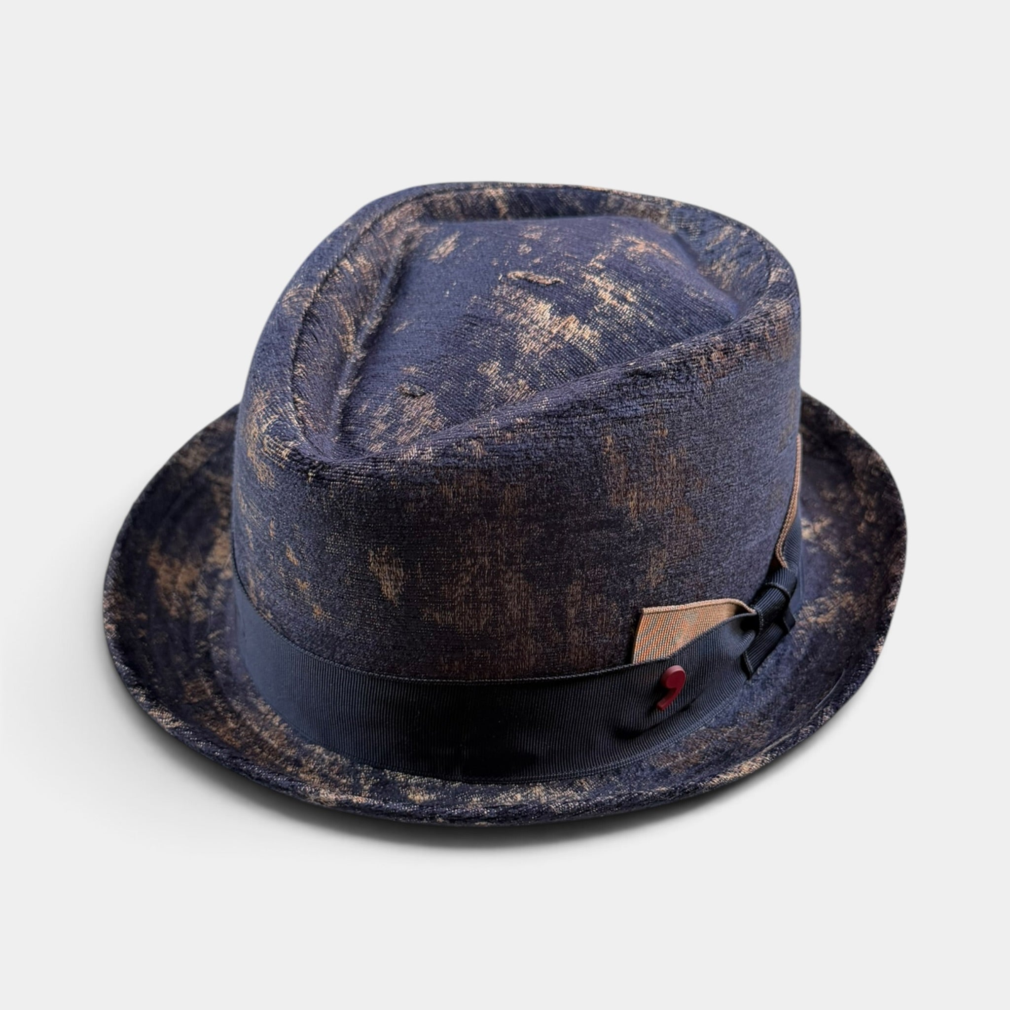Cappello Pork Pie Diamante Blu e Oro - Alfonso D'Este