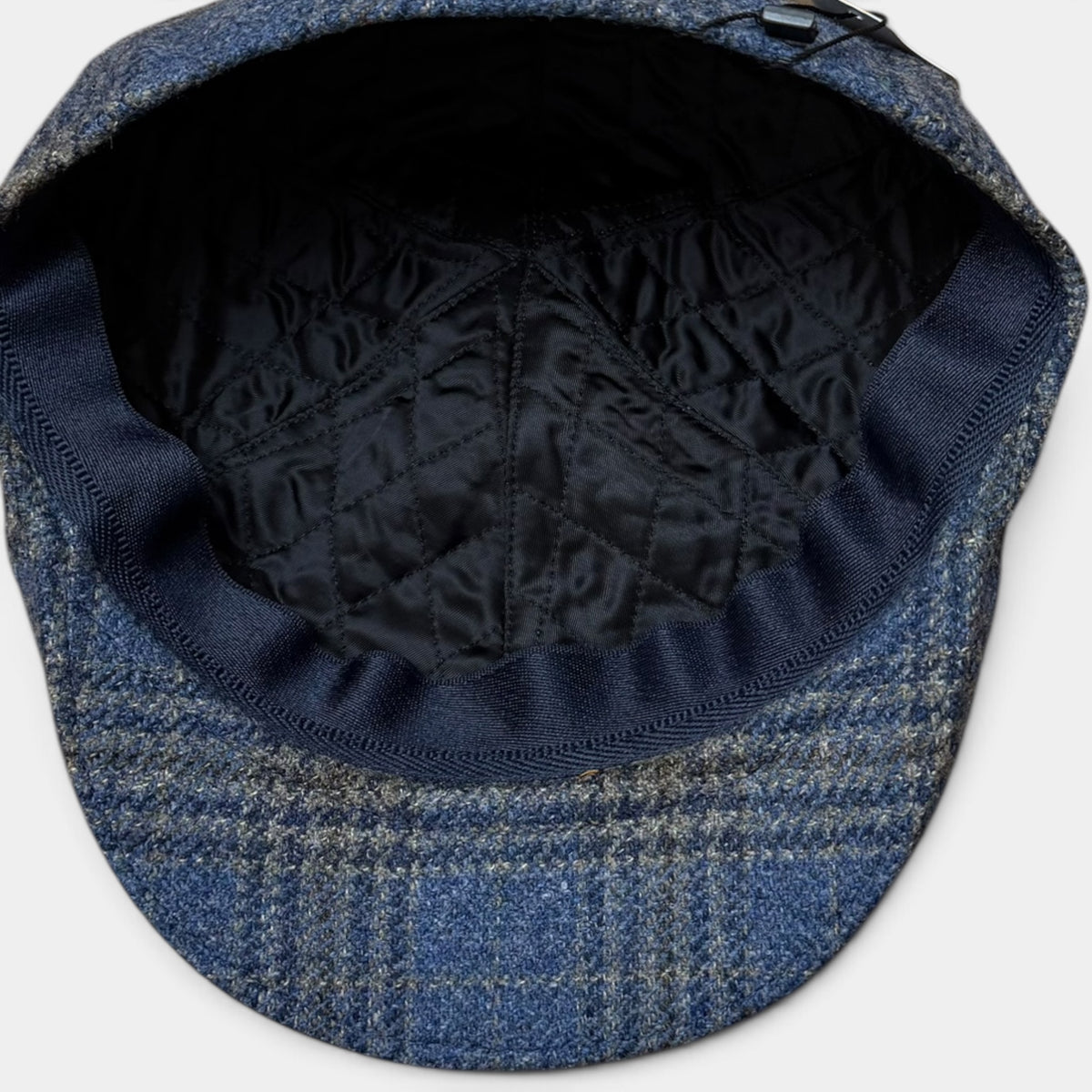 Coppola Invernale In Lana e Cashmere Motivo Principe di Galles - Azzurro, Blu e Camel - Cappelleria Bacca