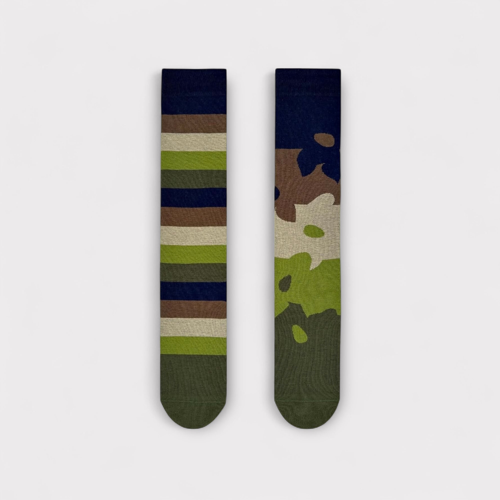 Calzini Spaiati Lunghi In Cotone Matcha Border