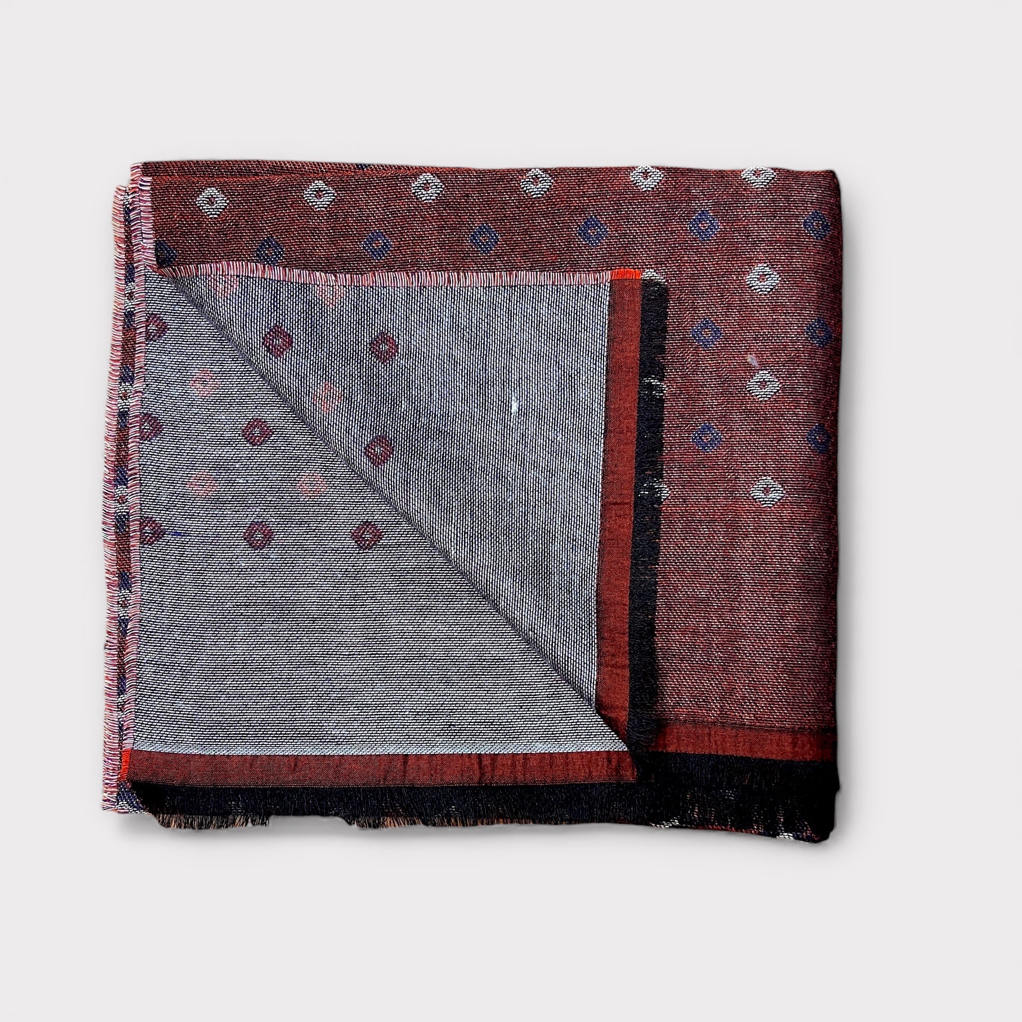 Sciarpa Uomo In Tessuto Fantasia Rombi Grandi 180x50cm