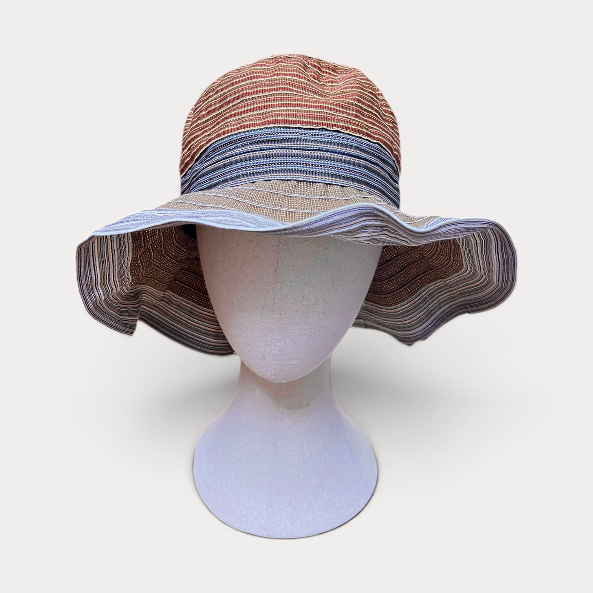 Cappello Donna Estivo In Cotone Multicolor e Lurex, Pieghevole - Grevi