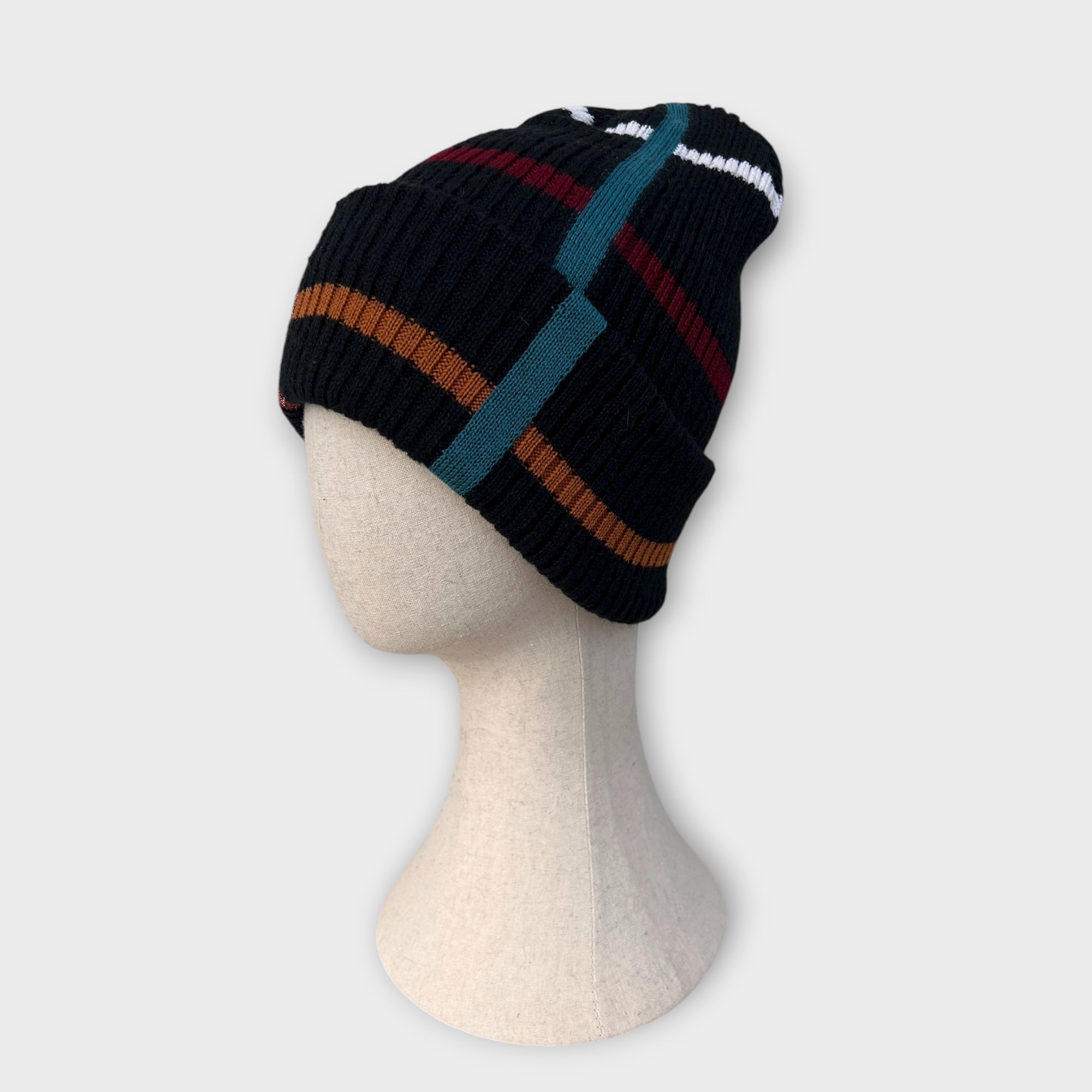 Berretto Donna In Maglia Tartan Con Lurex