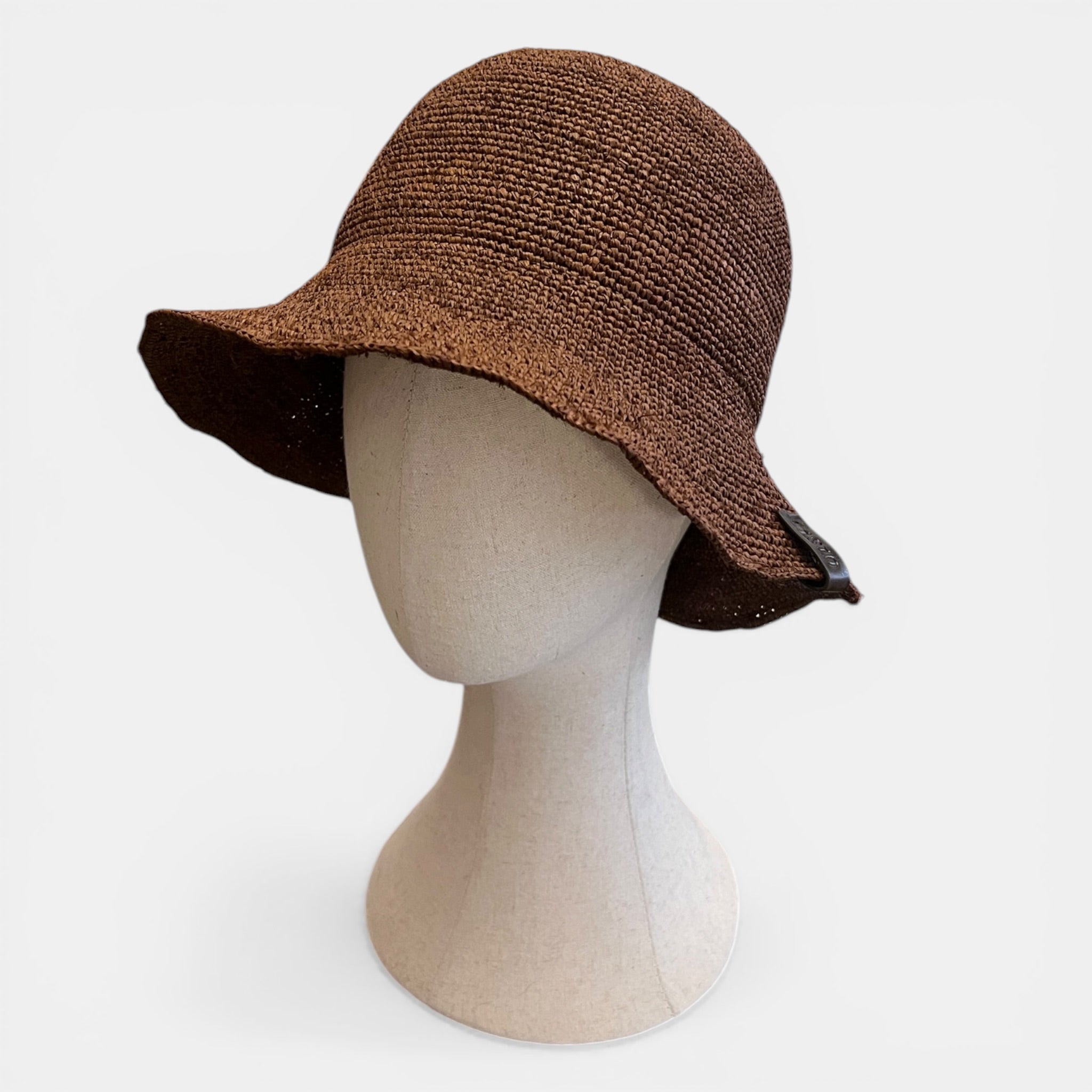Cappello Cloche Da Donna in Raffia Crochet Pieghevole Con Laccetto - Cappelleria Bacca