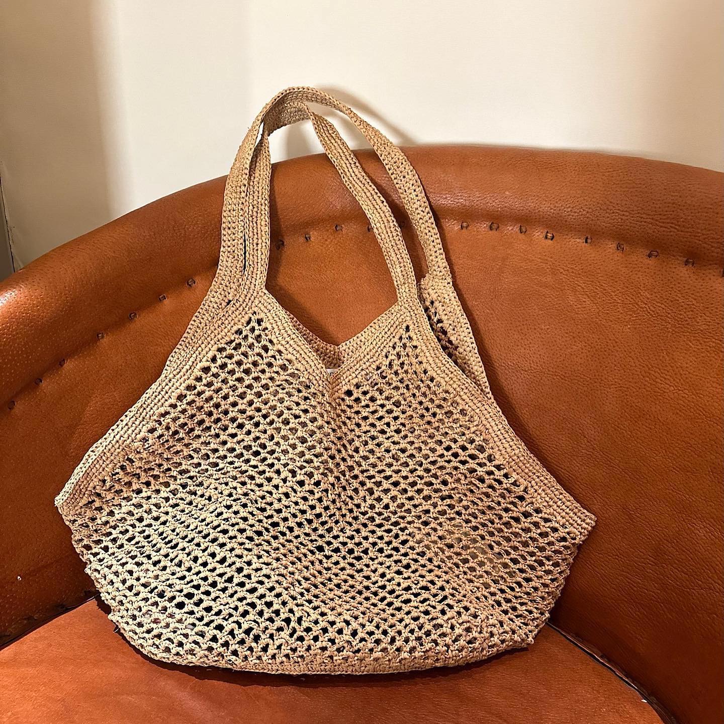Shopping Bag in Raffia Crochet