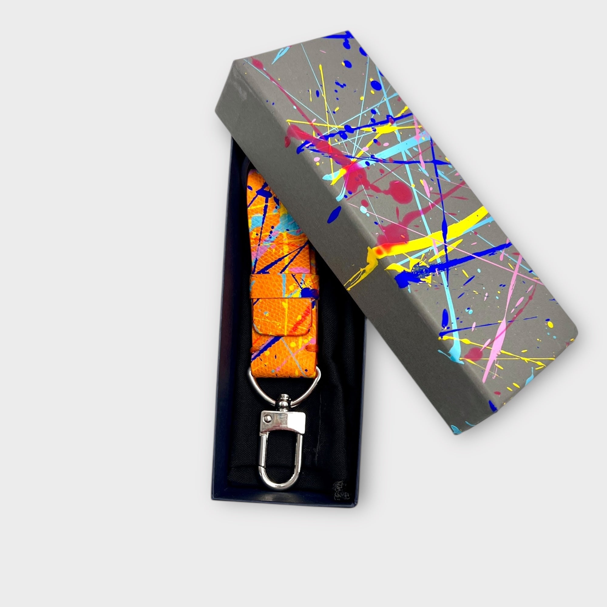 Portachiavi In Pelle Dipinta A Mano