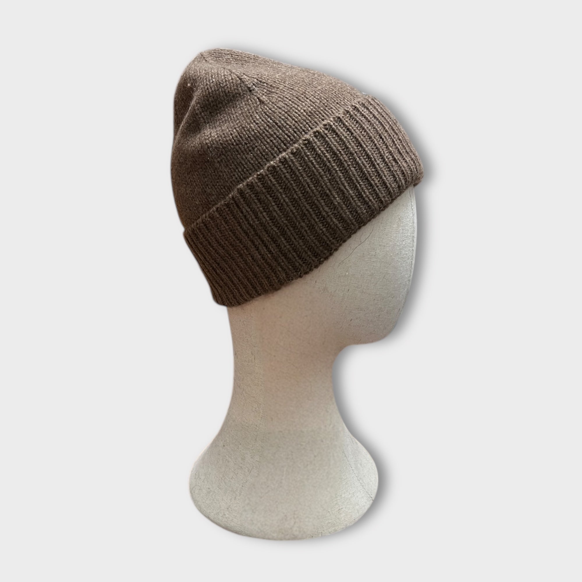 Berretto Unisex Con Risvolto In Puro Cashmere