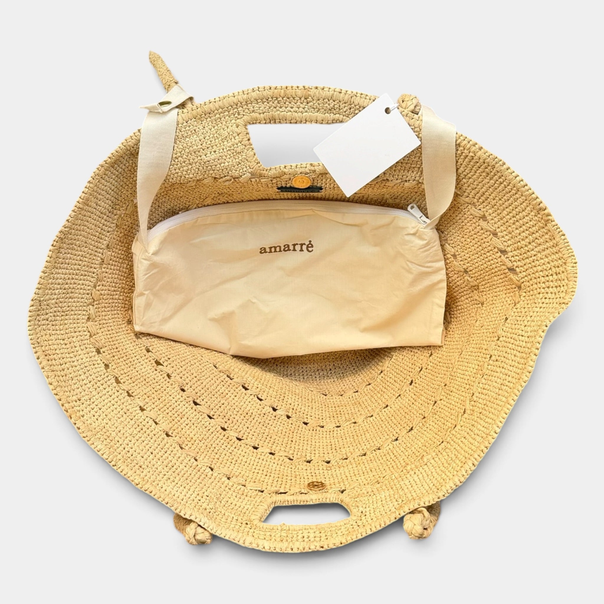 Borsa Mare in Paglia Crochet Fatta a Mano