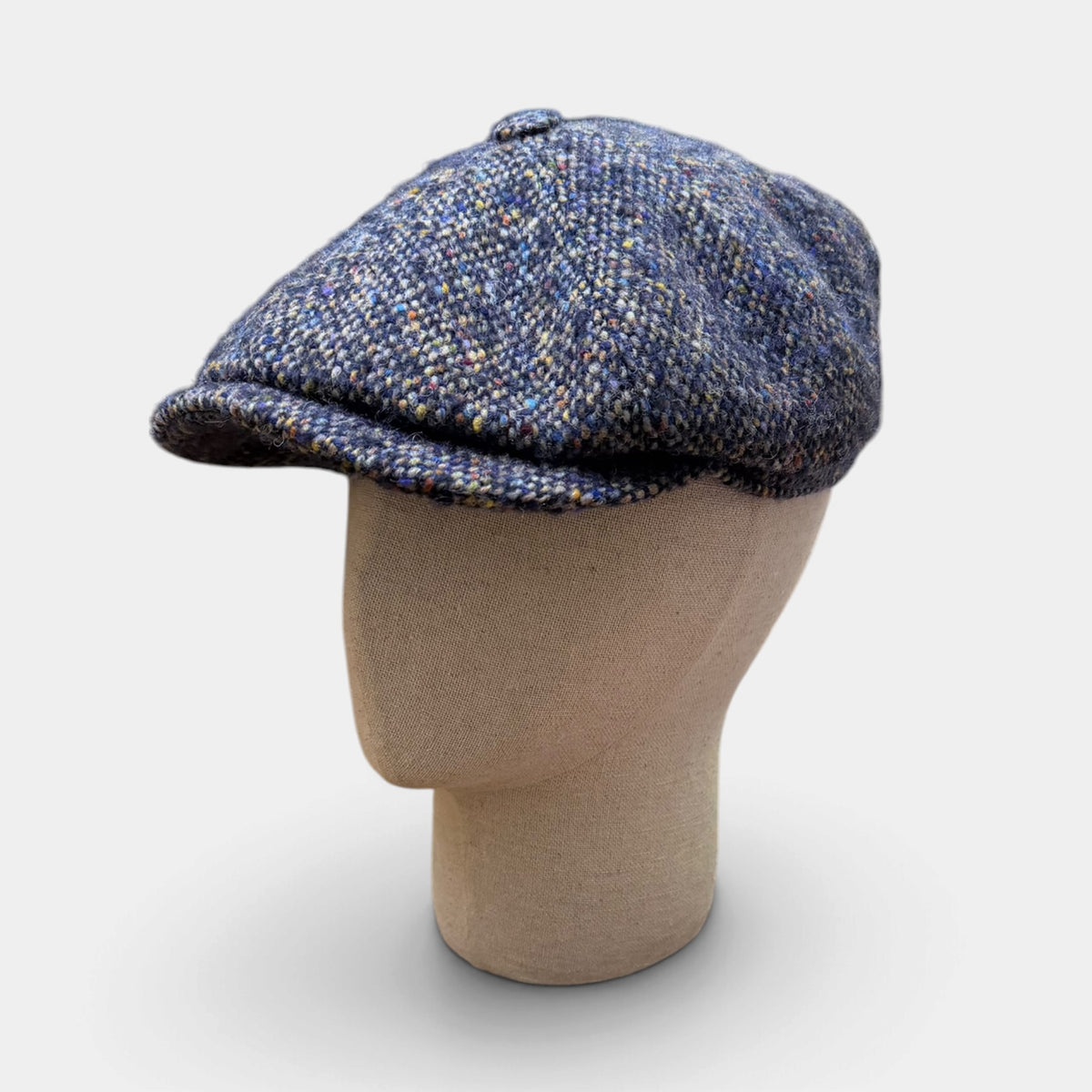 Coppola Irlandese 8 Spicchi Hatteras Stetson in Lana Vergine Donegal Blu
