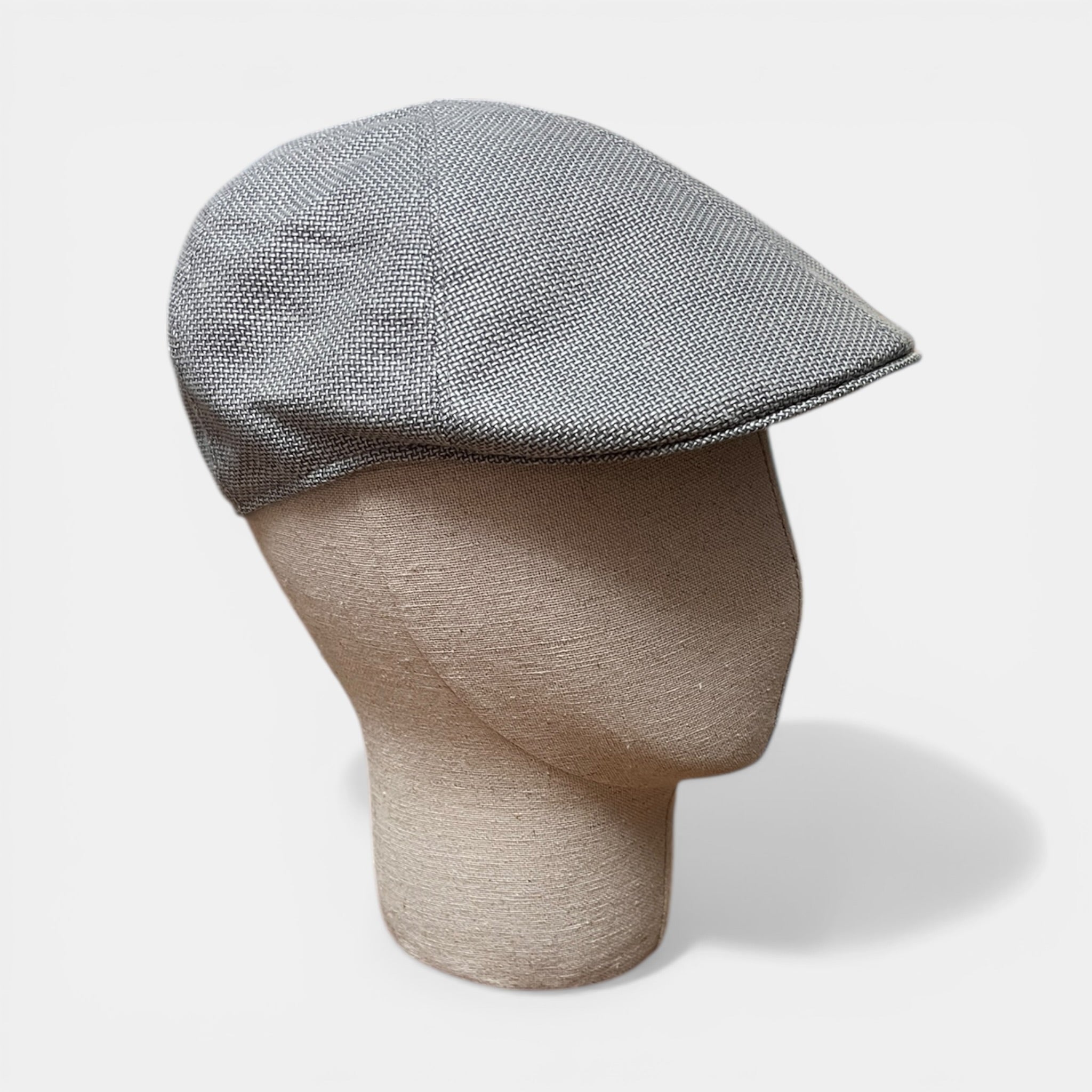 Coppola 6 Spicchi Estiva In lino E Cotone Grigio Chiaro - Cappelleria Bacca