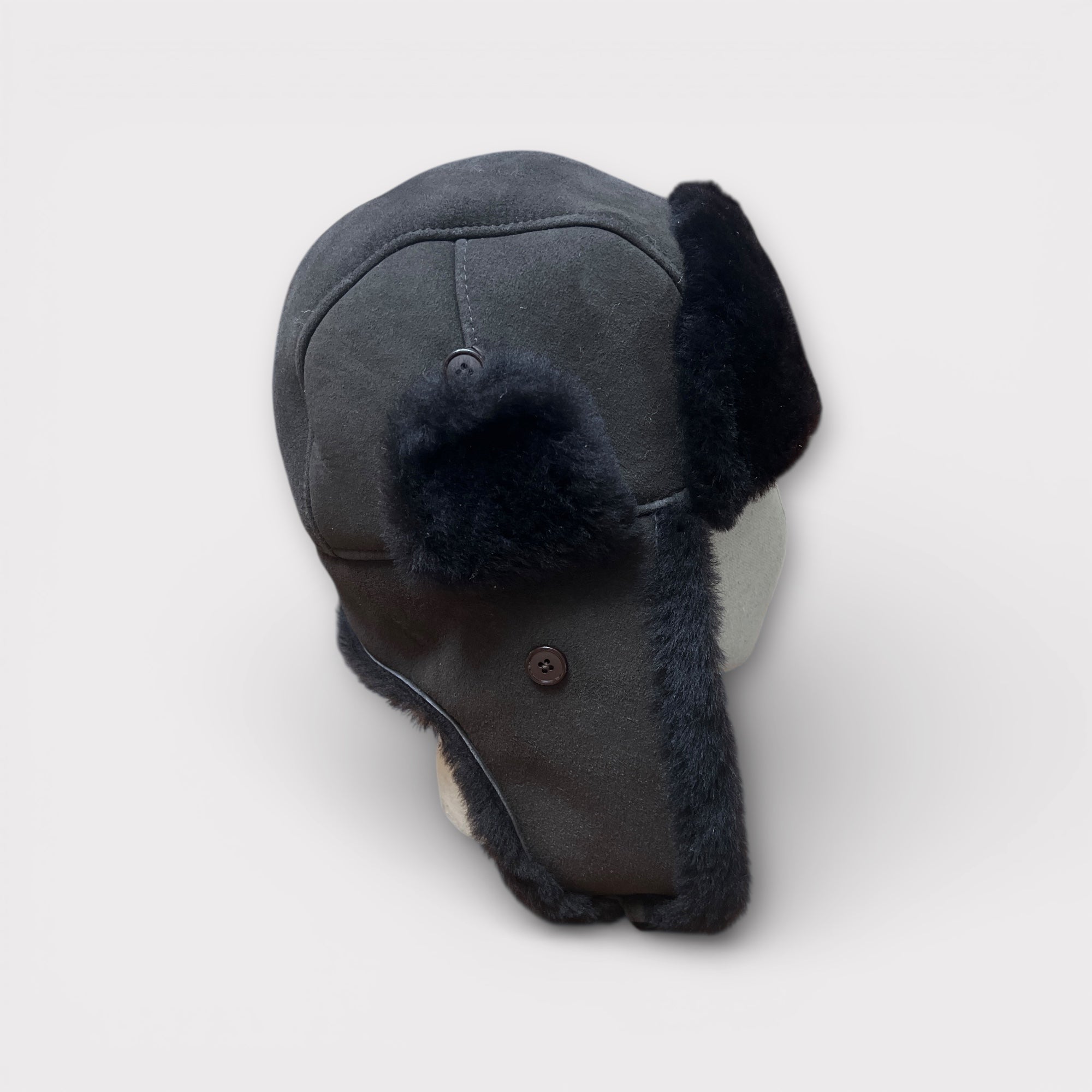 Colbacco Con Para Orecchie In pelle E Pelliccia Di Montone