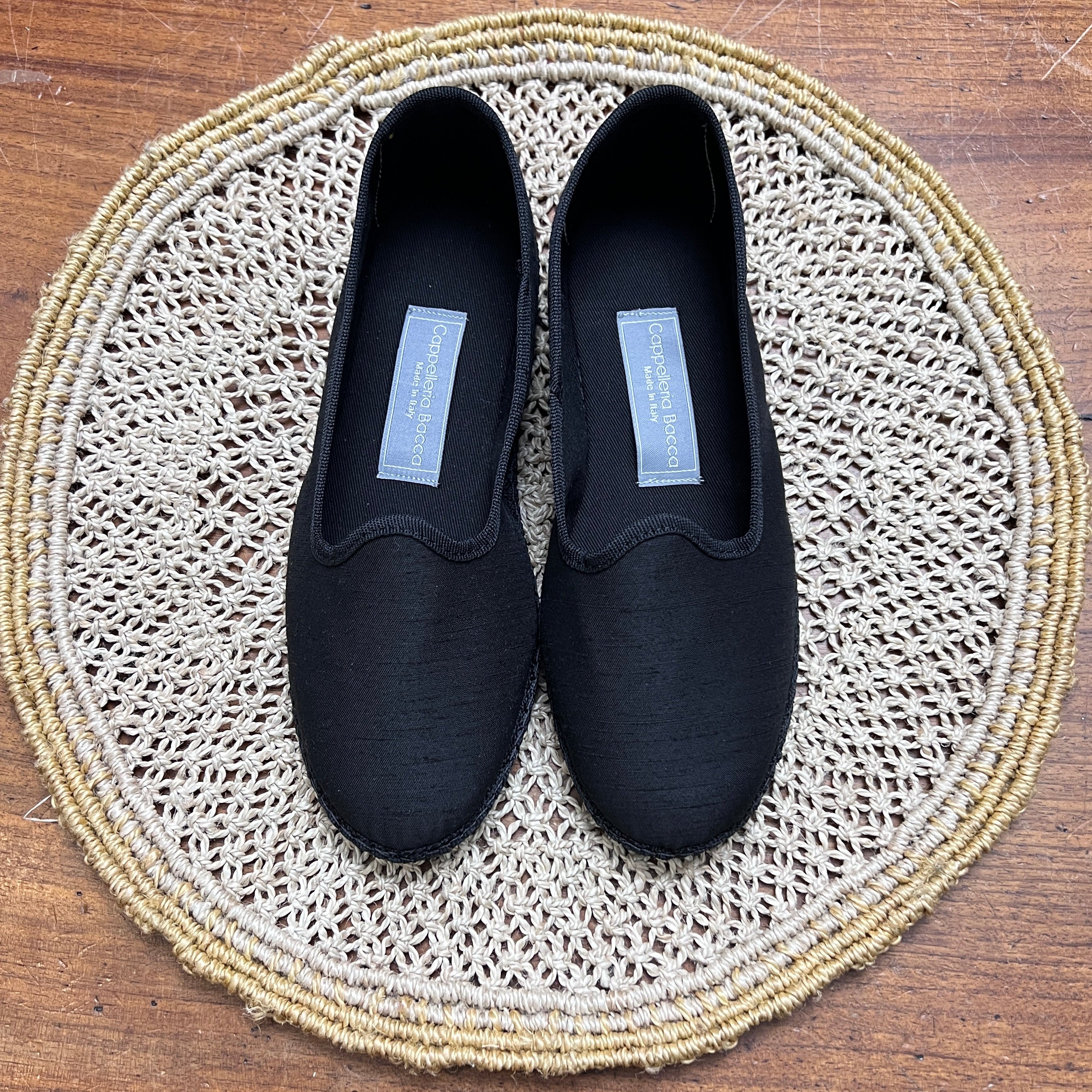 Friulane Originali In Seta Shantung Nero – Fatte a Mano