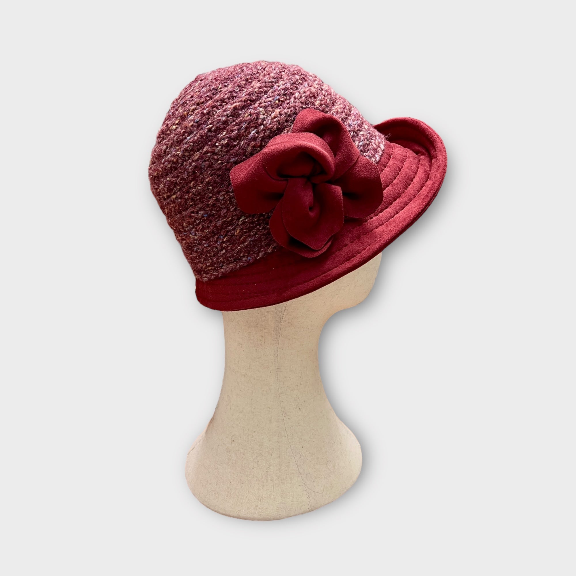 Cappello Cloche Invernale Con Fiore Pieghevole