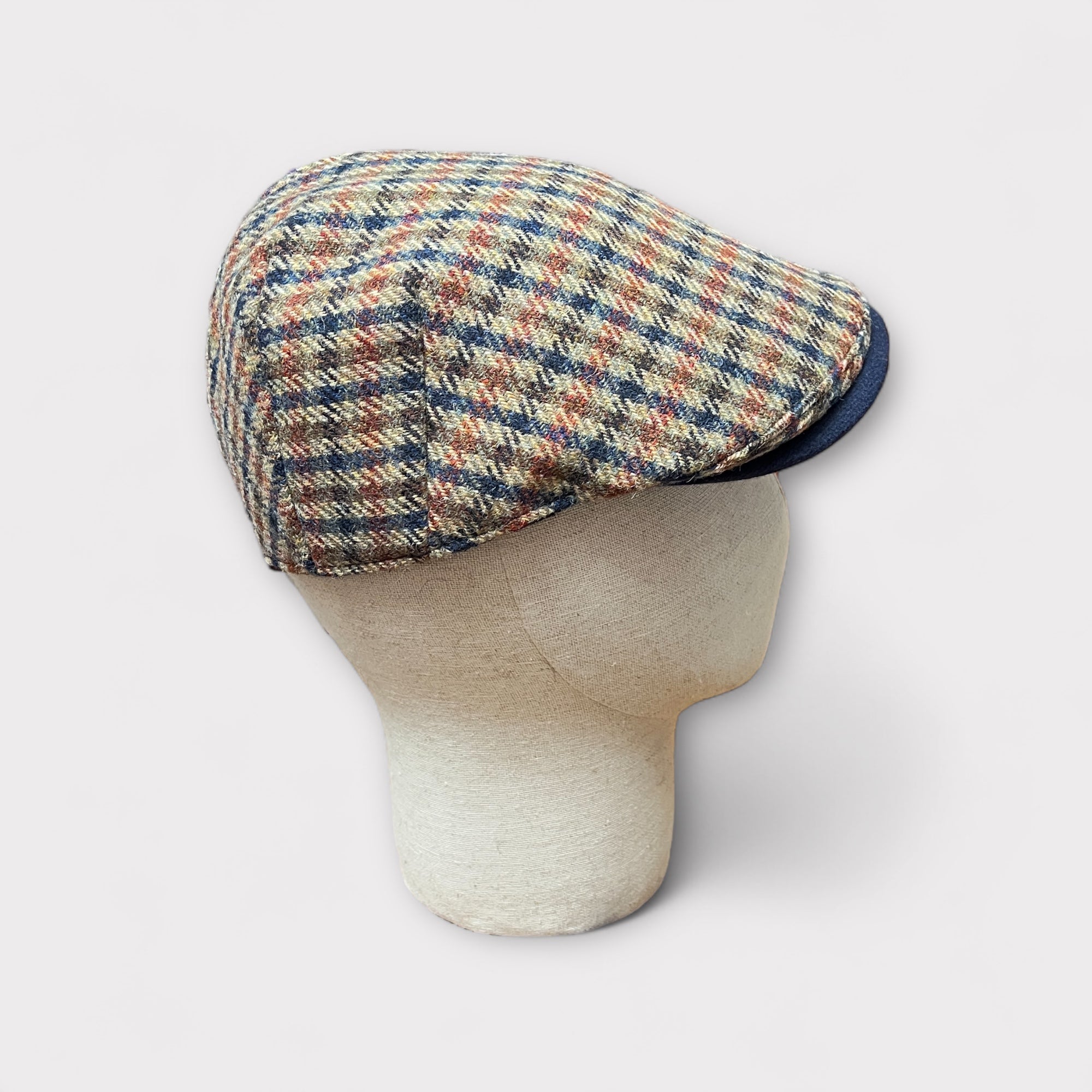 Coppola Invernale Pura Lana Tartan Beige Blu