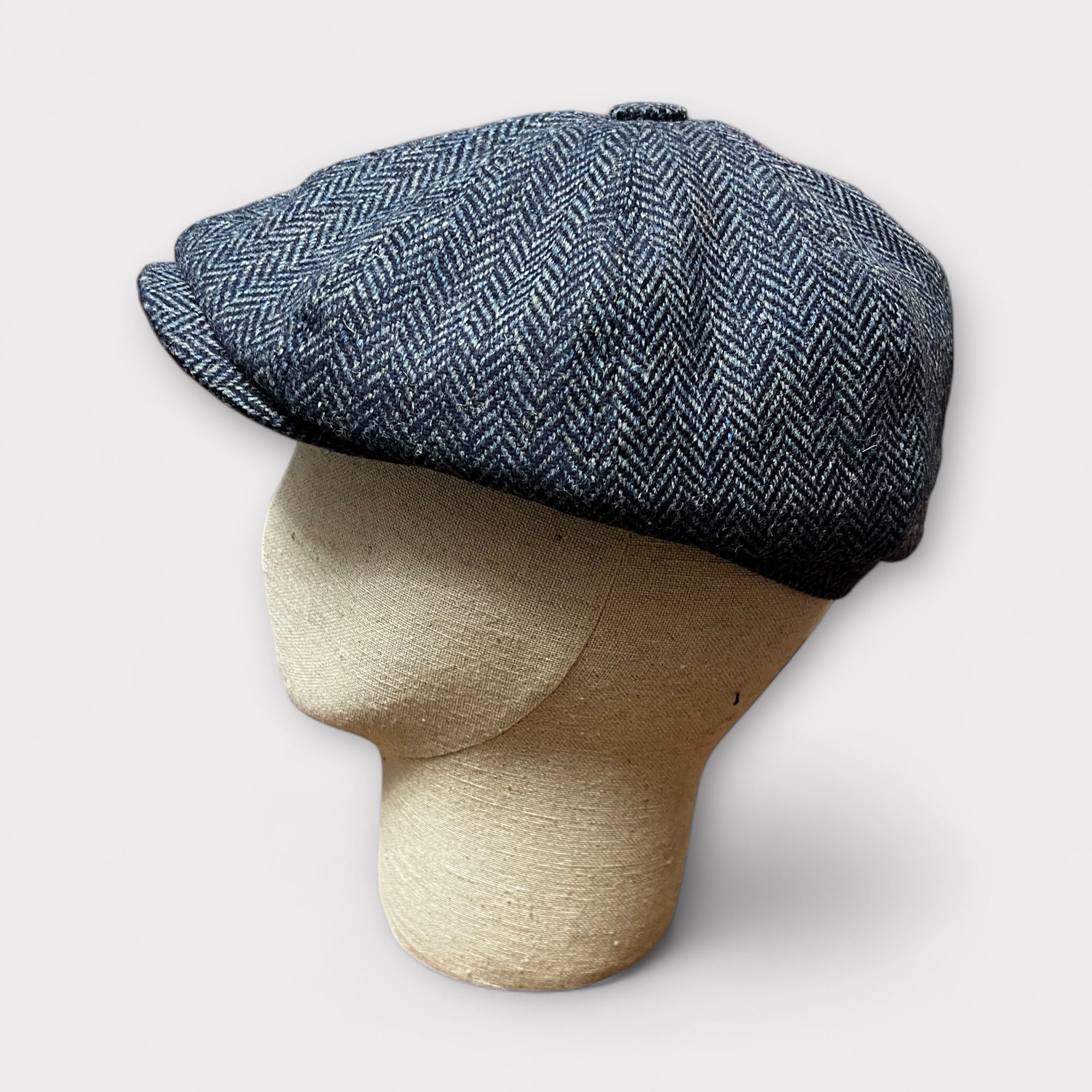 Coppola Irlandese 8 spicchi In Pura Lana Spinato Blu