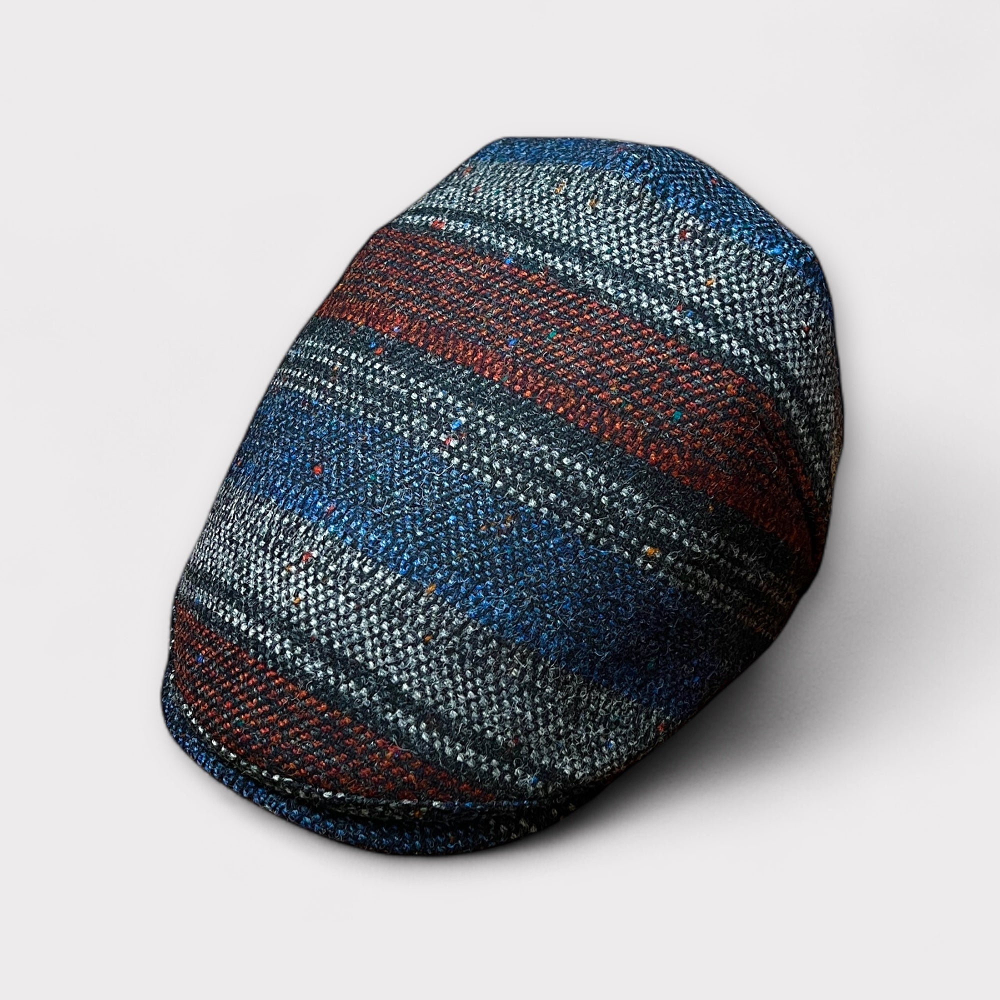 Coppola Invernale Pura Lana Blu E Ruggine