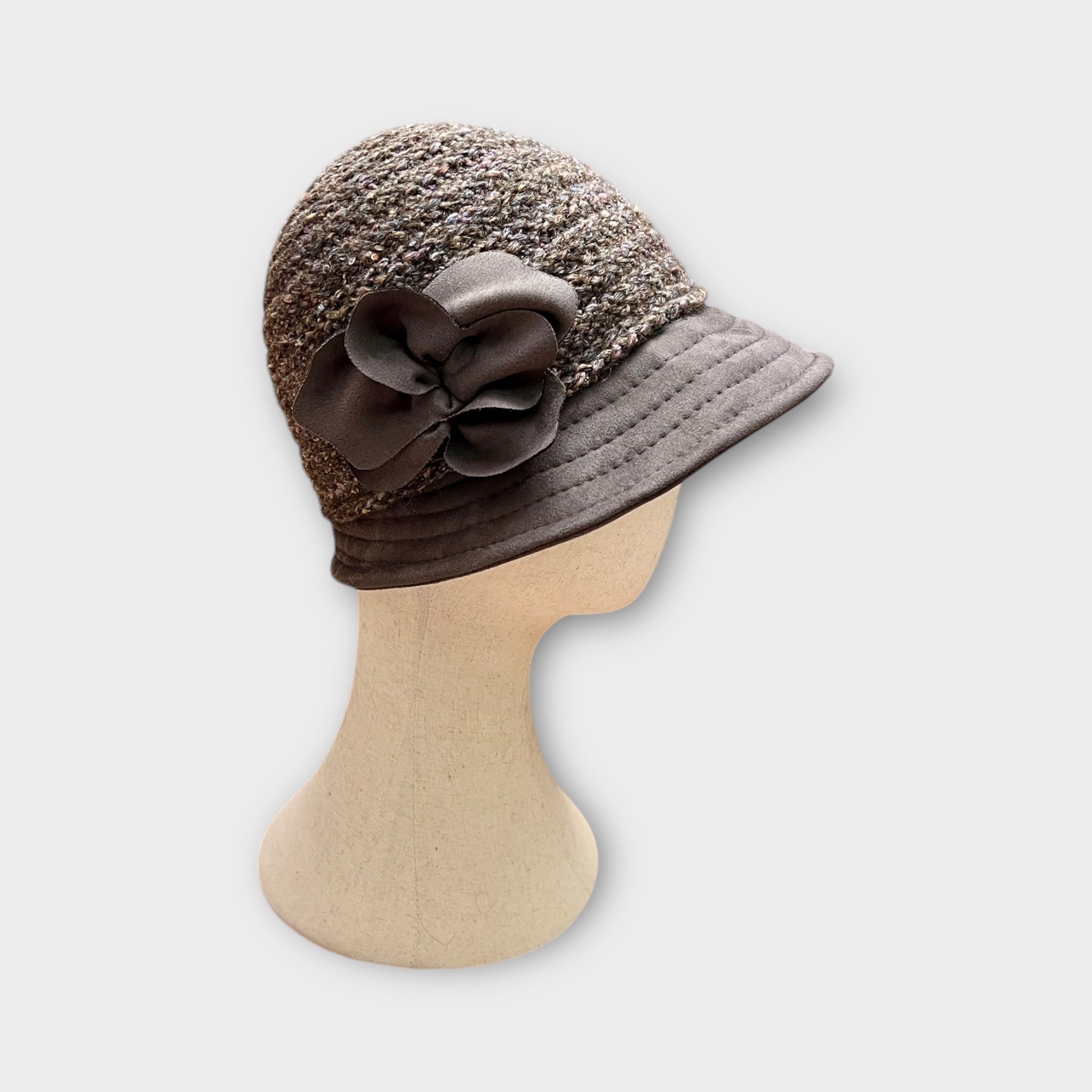 Cappello Cloche Invernale Con Fiore Pieghevole