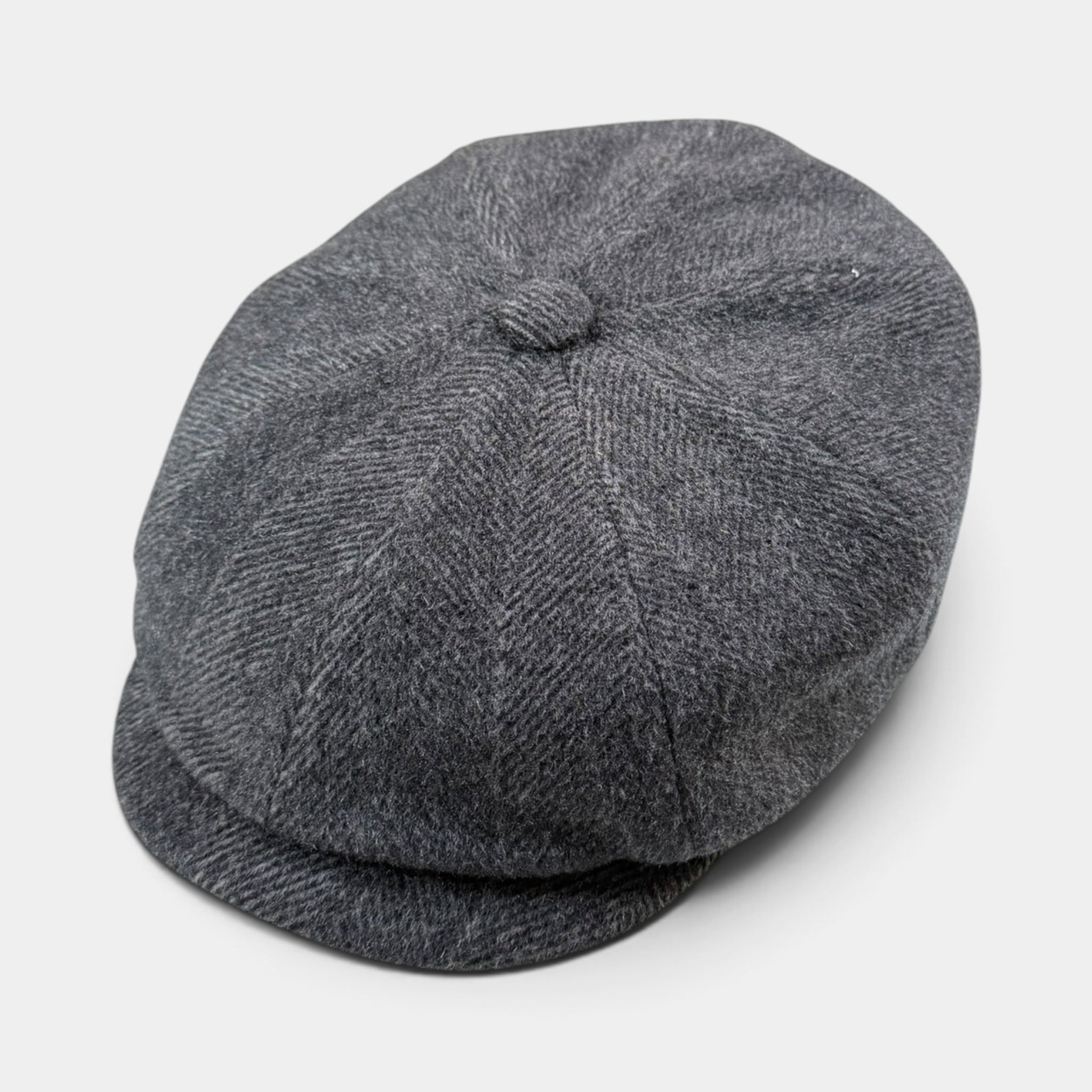 Coppola Irlandese In Tessuto 100% Cashmere Spinato Grigio -Alfonso D'Este